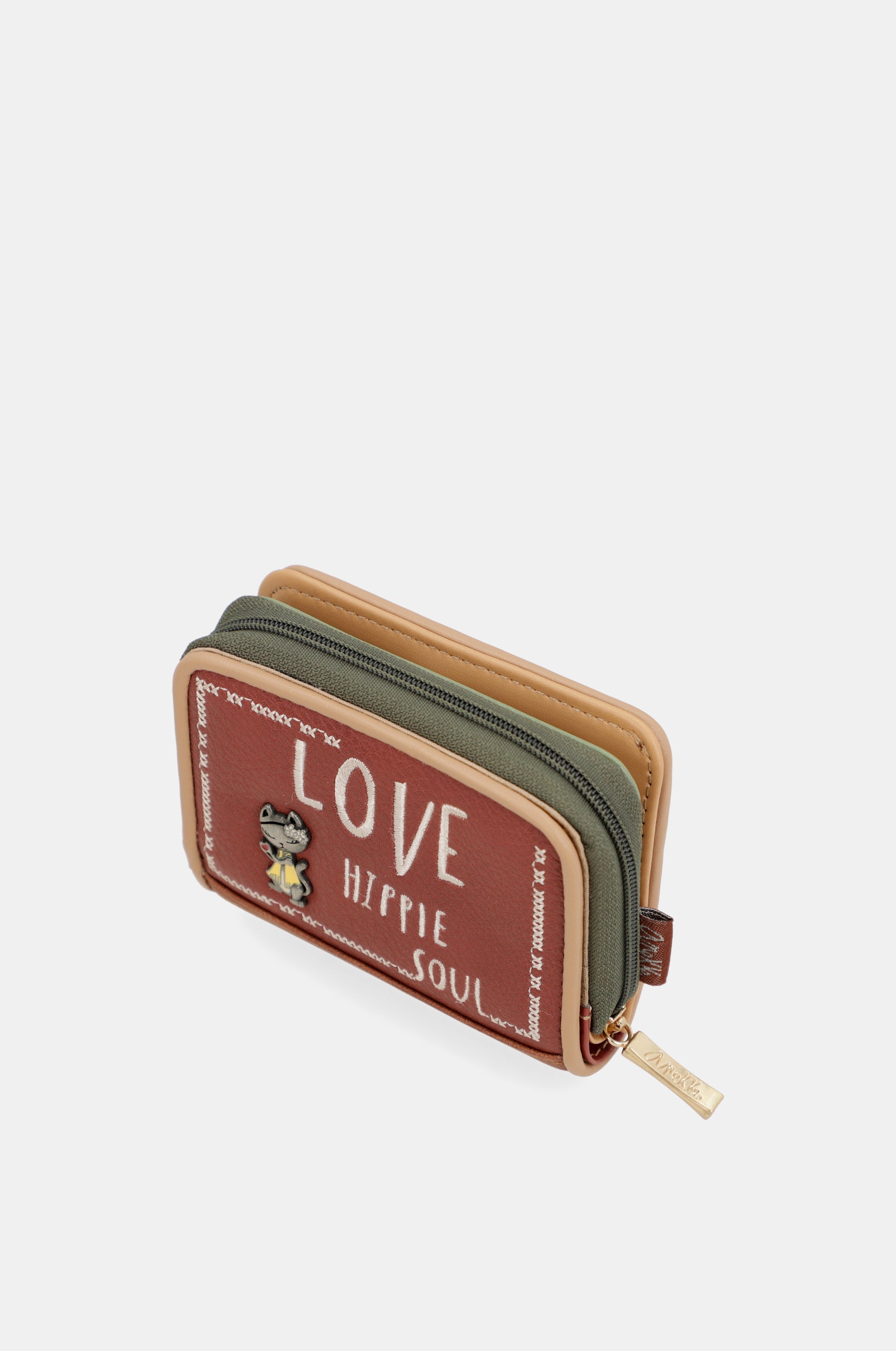 Peace & Love camel RFID wallet