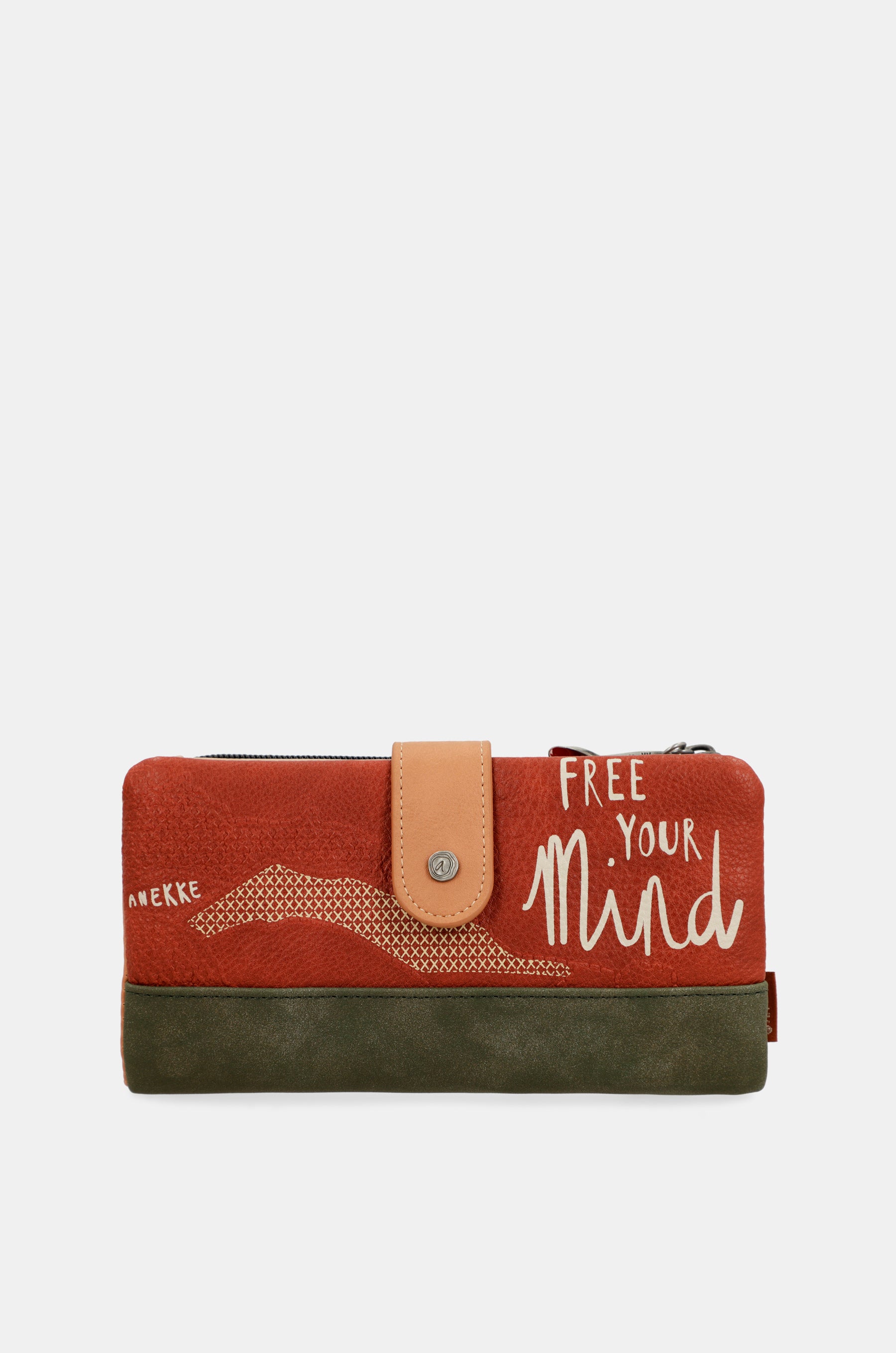 Peace & Love camel large RFID wallet