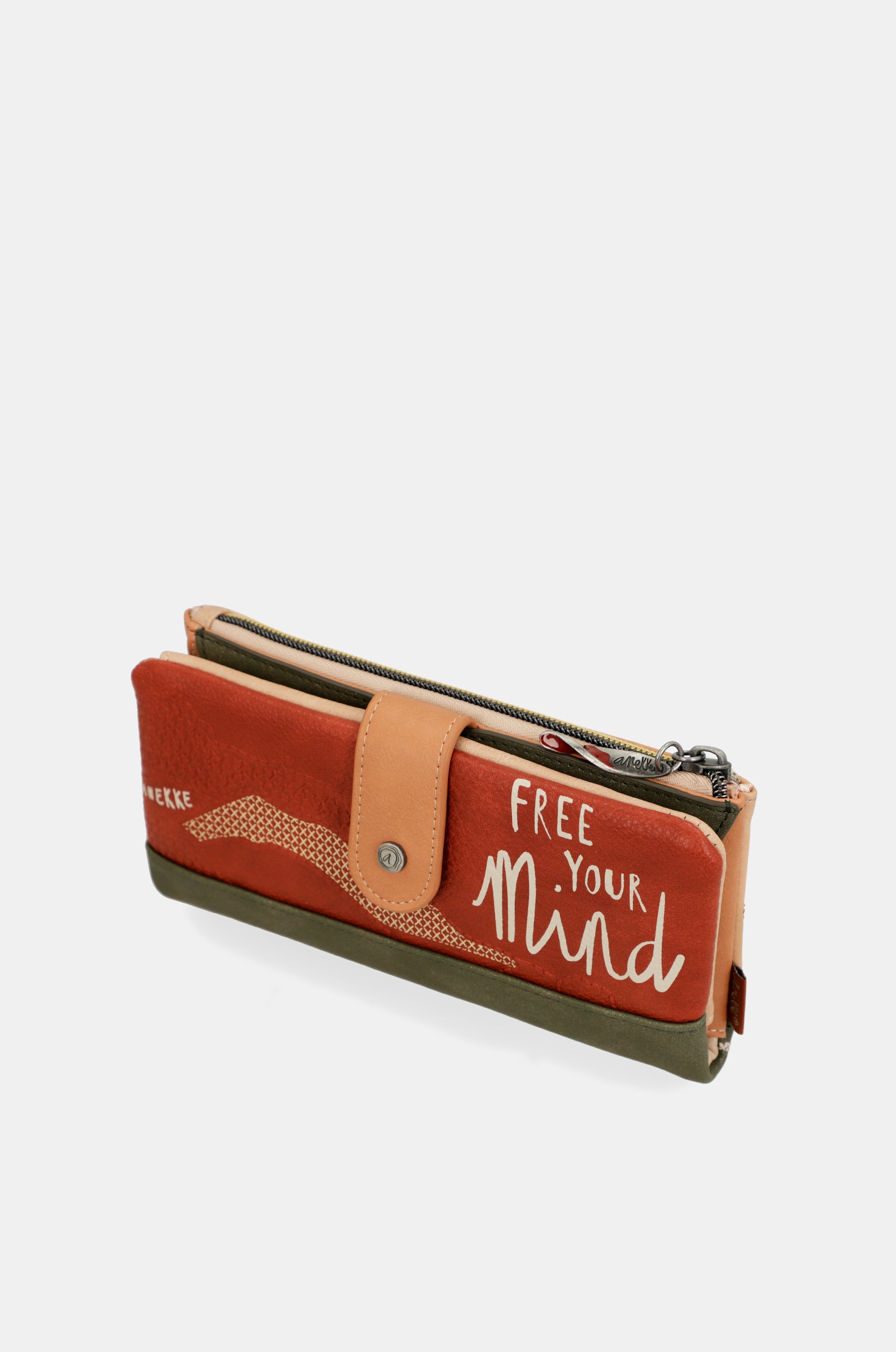 Peace & Love camel large RFID wallet