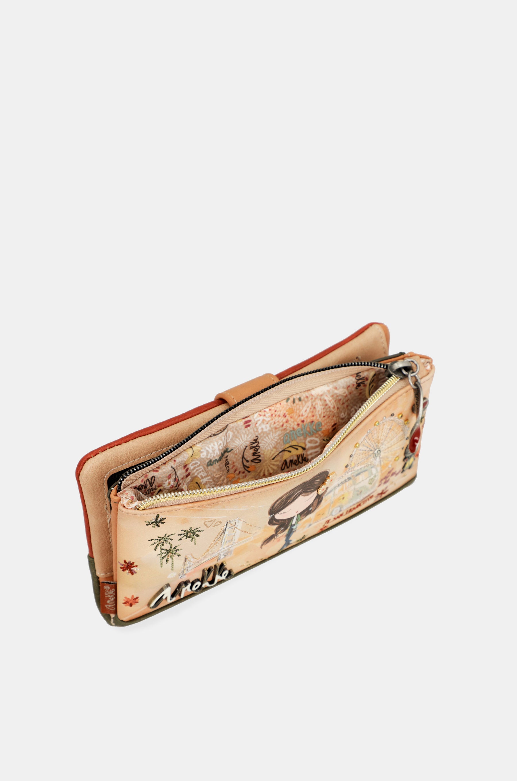 Peace & Love camel large RFID wallet