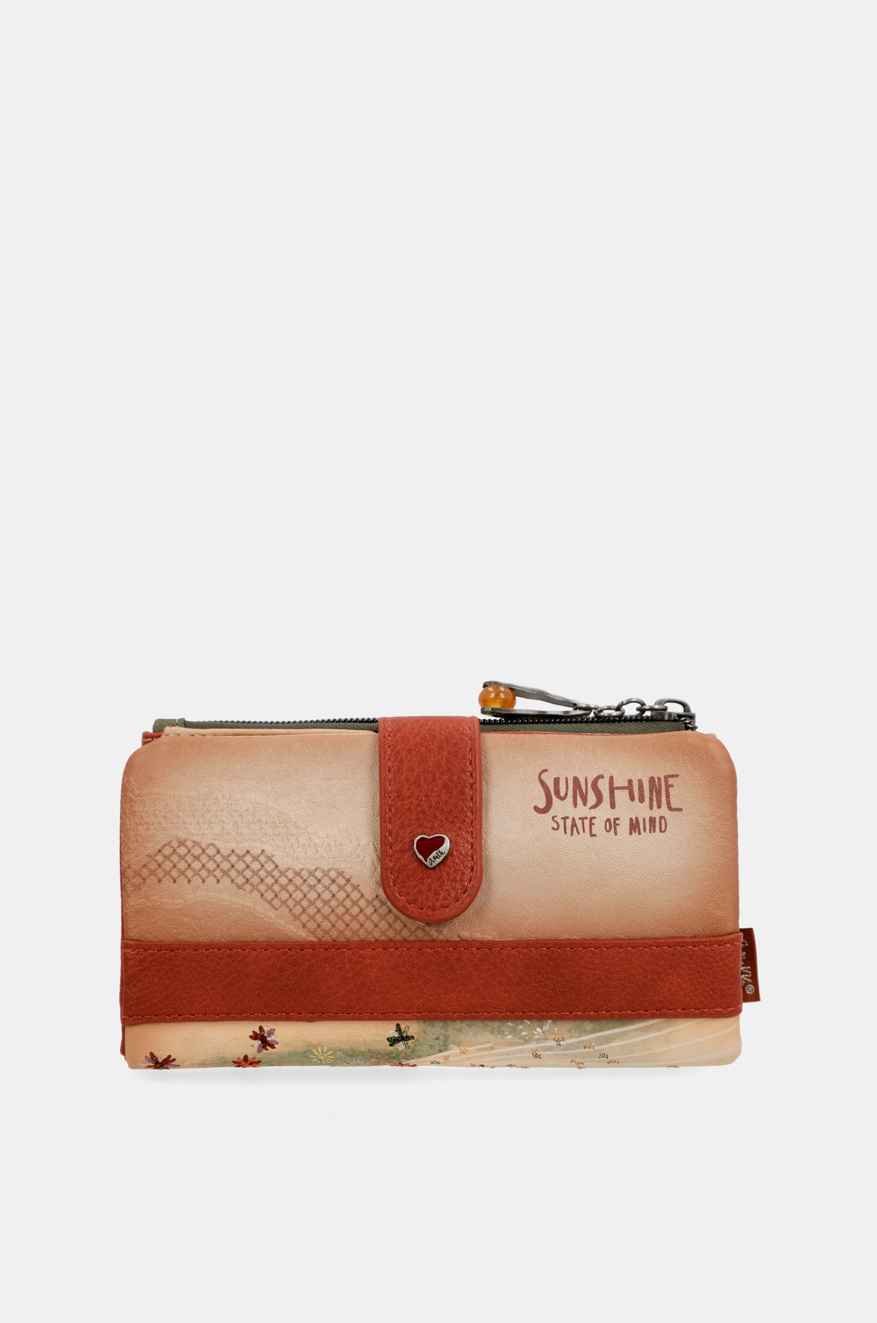 Peace & Love camel flexible RFID wallet