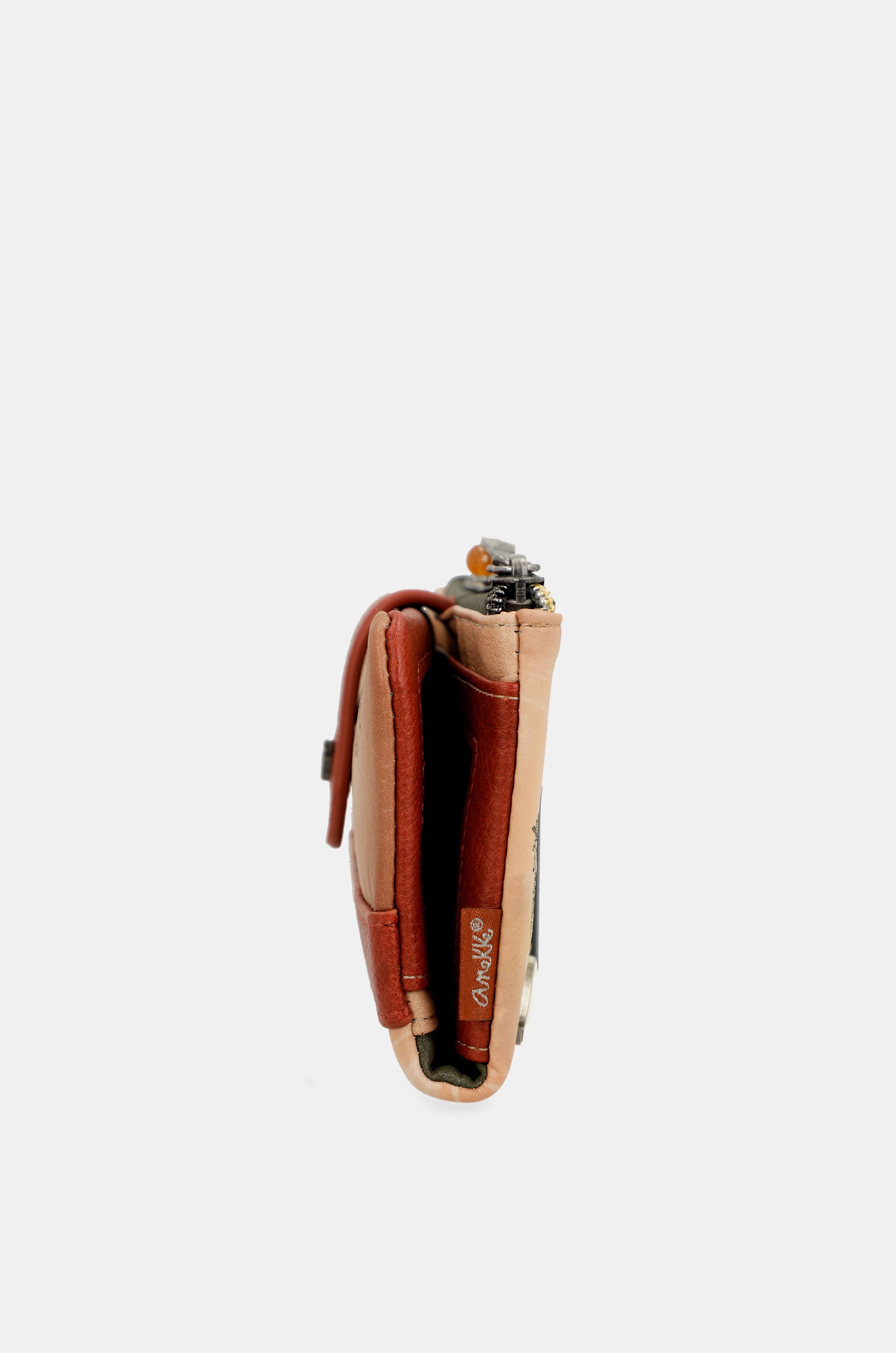 Peace & Love camel flexible RFID wallet