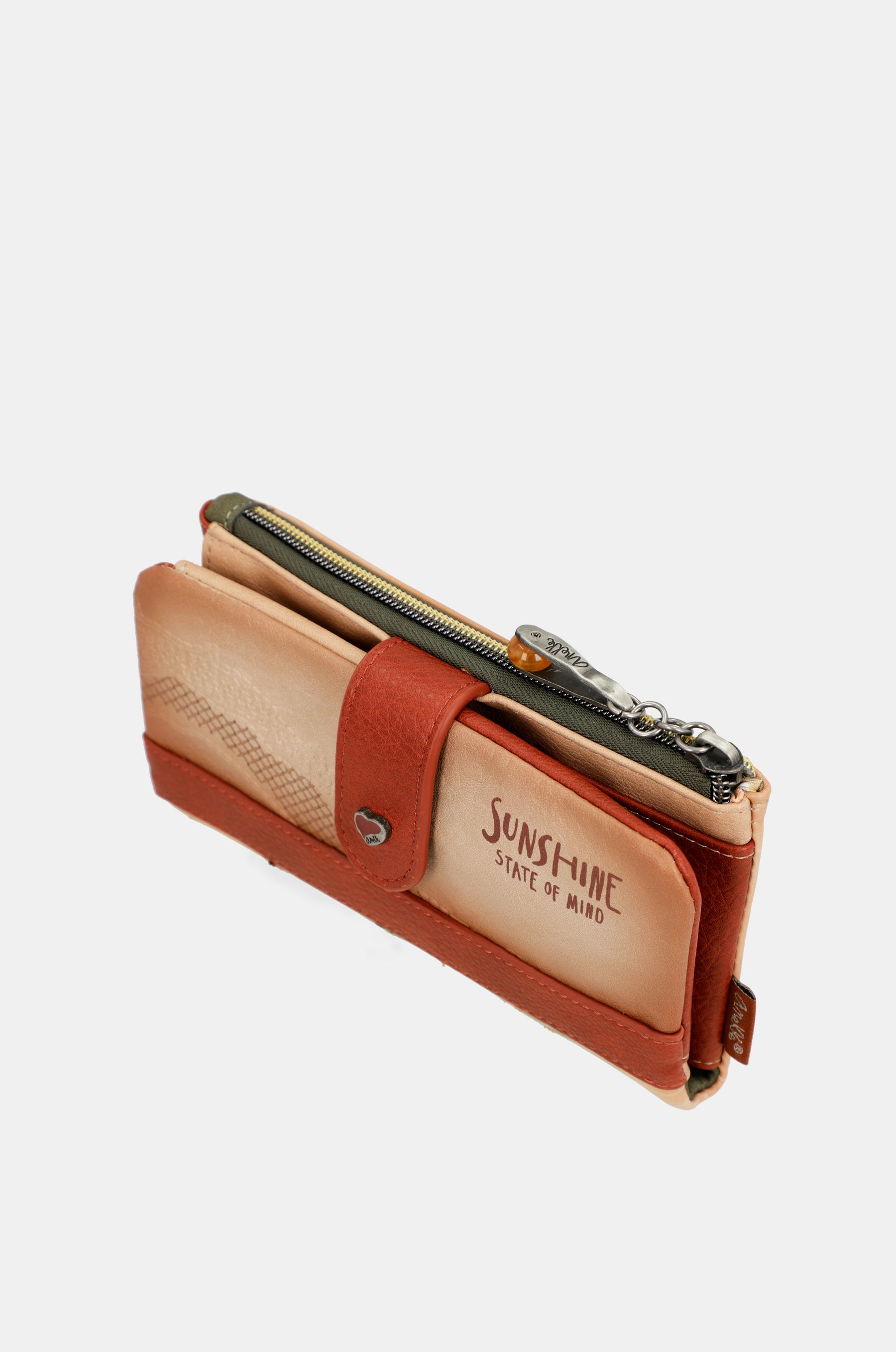 Peace & Love camel flexible RFID wallet