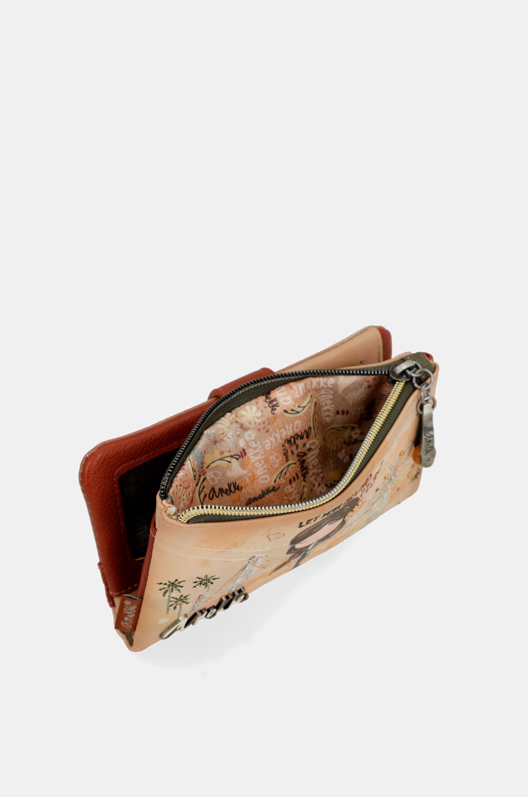 Peace & Love camel flexible RFID wallet