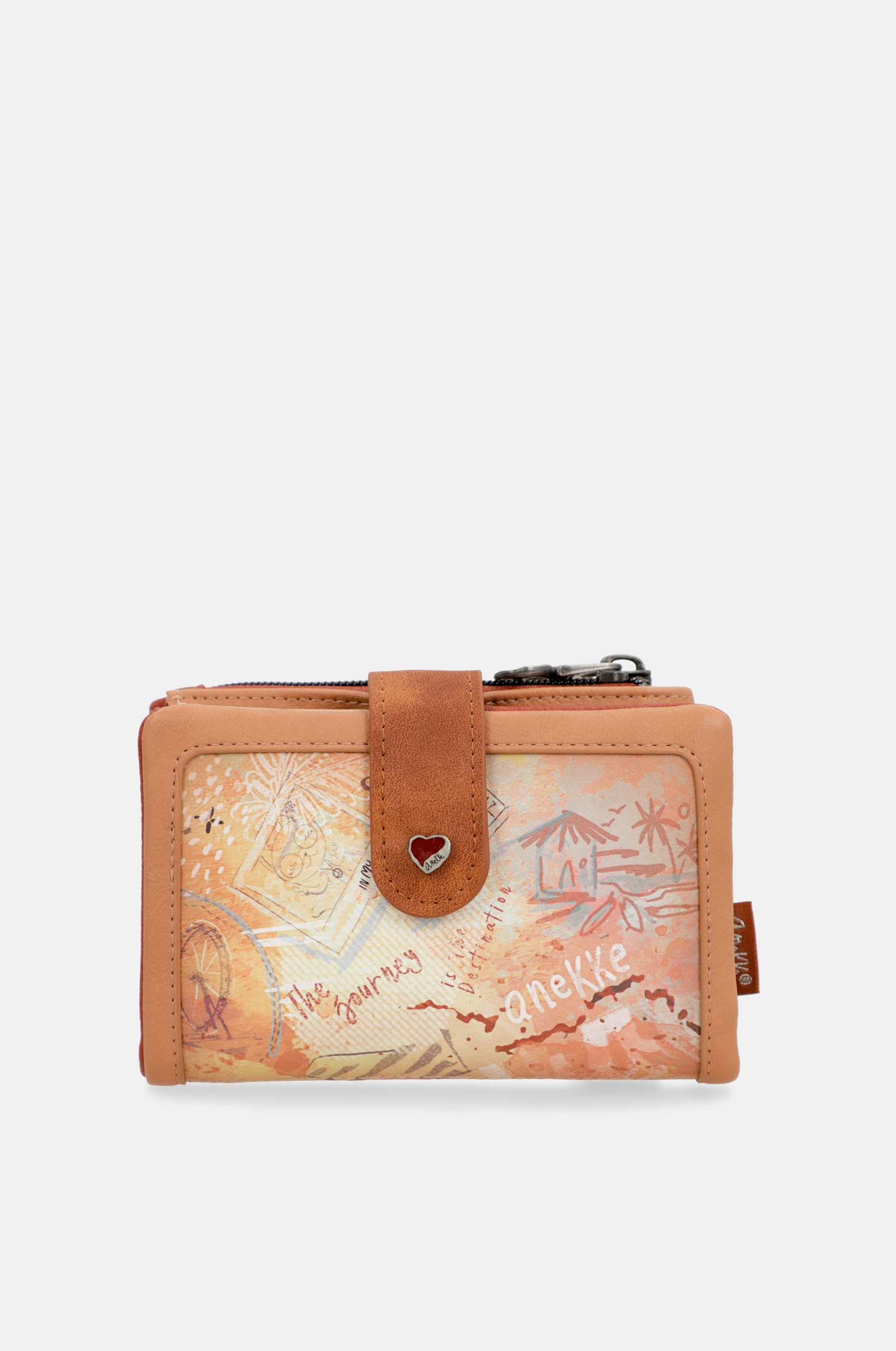 Peace & Love camel small RFID wallet