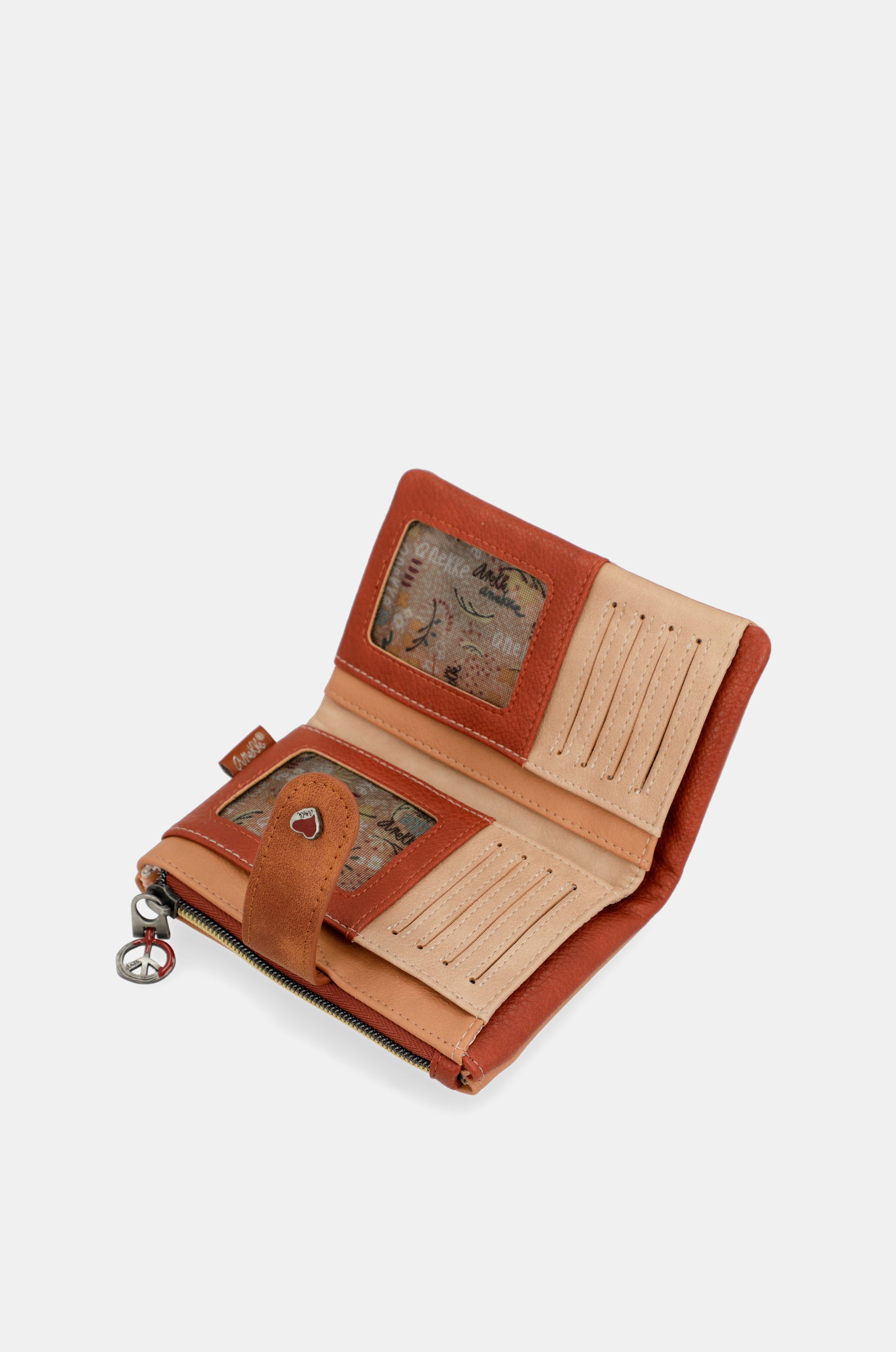 Peace & Love camel small RFID wallet