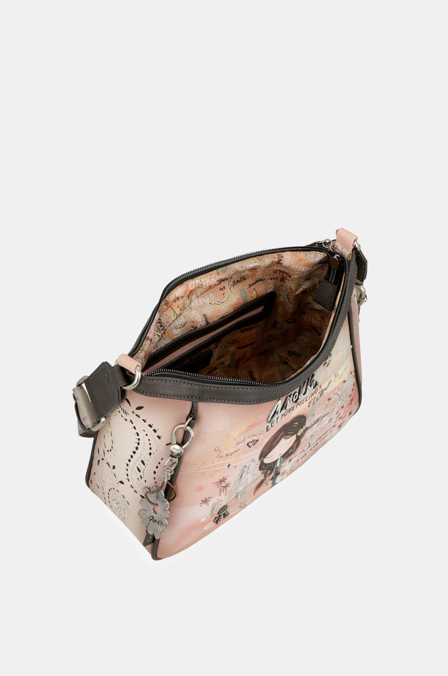 Peace & Love pink crossbody bag