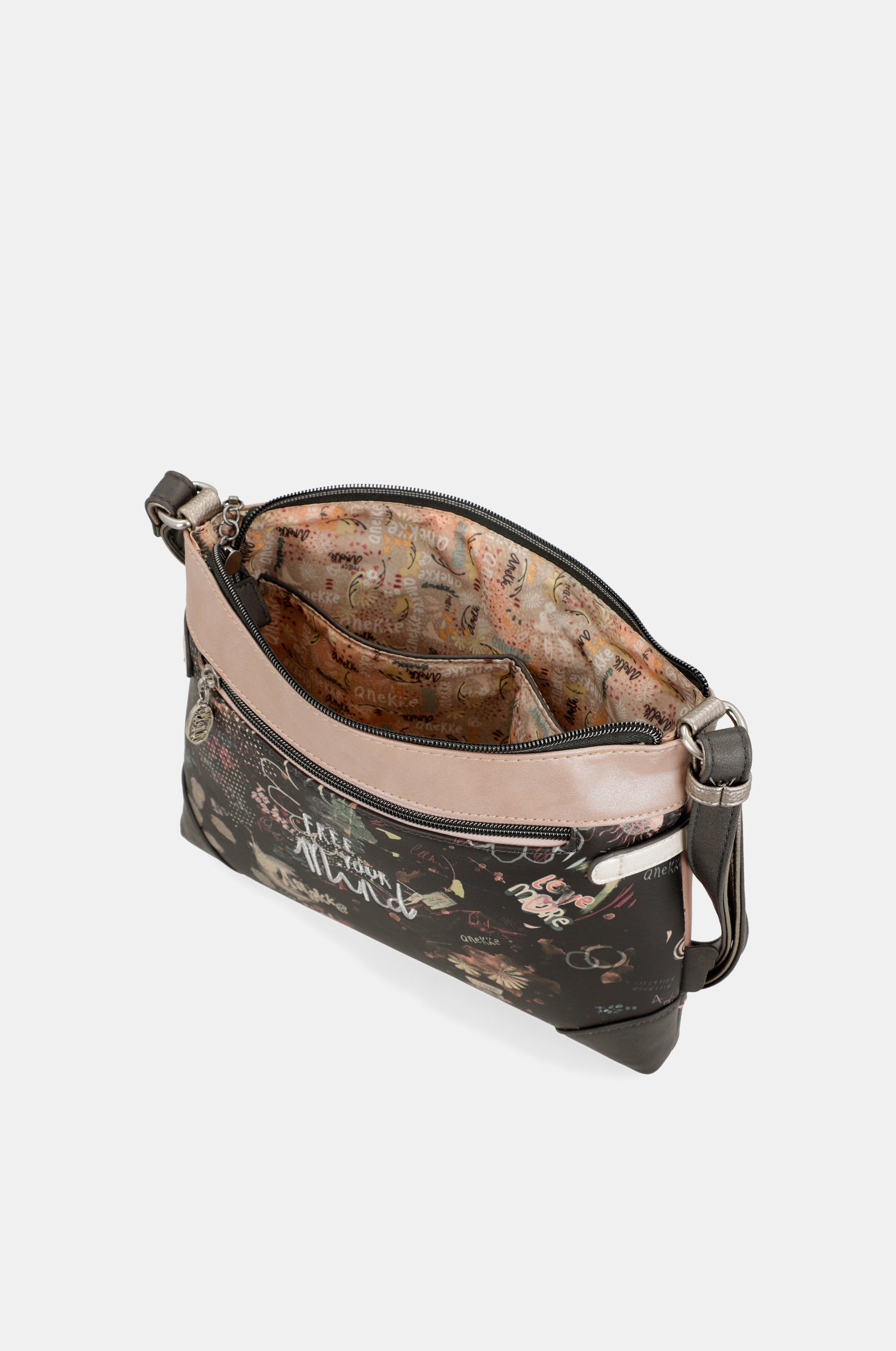 Peace & Love pink medium crossbody bag