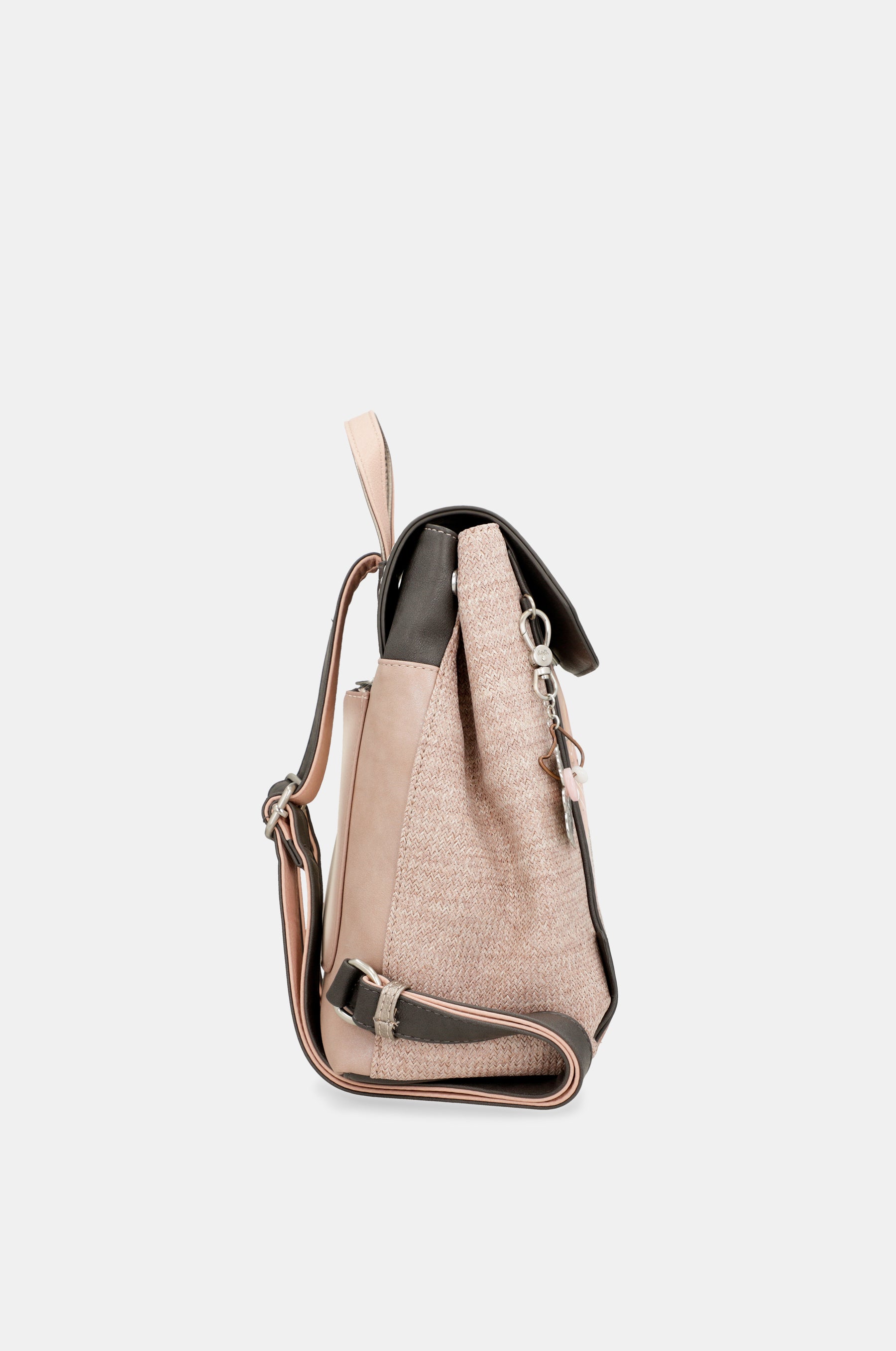 Peace & Love pink backpack with flap
