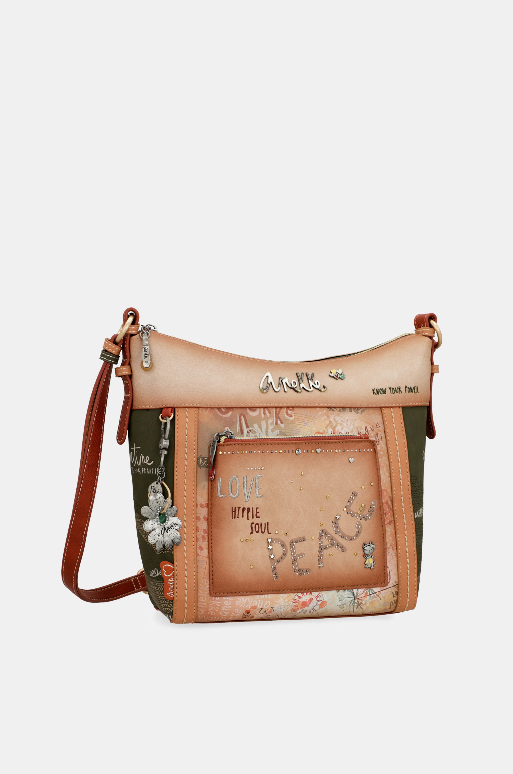 Flowers large crossbody bag