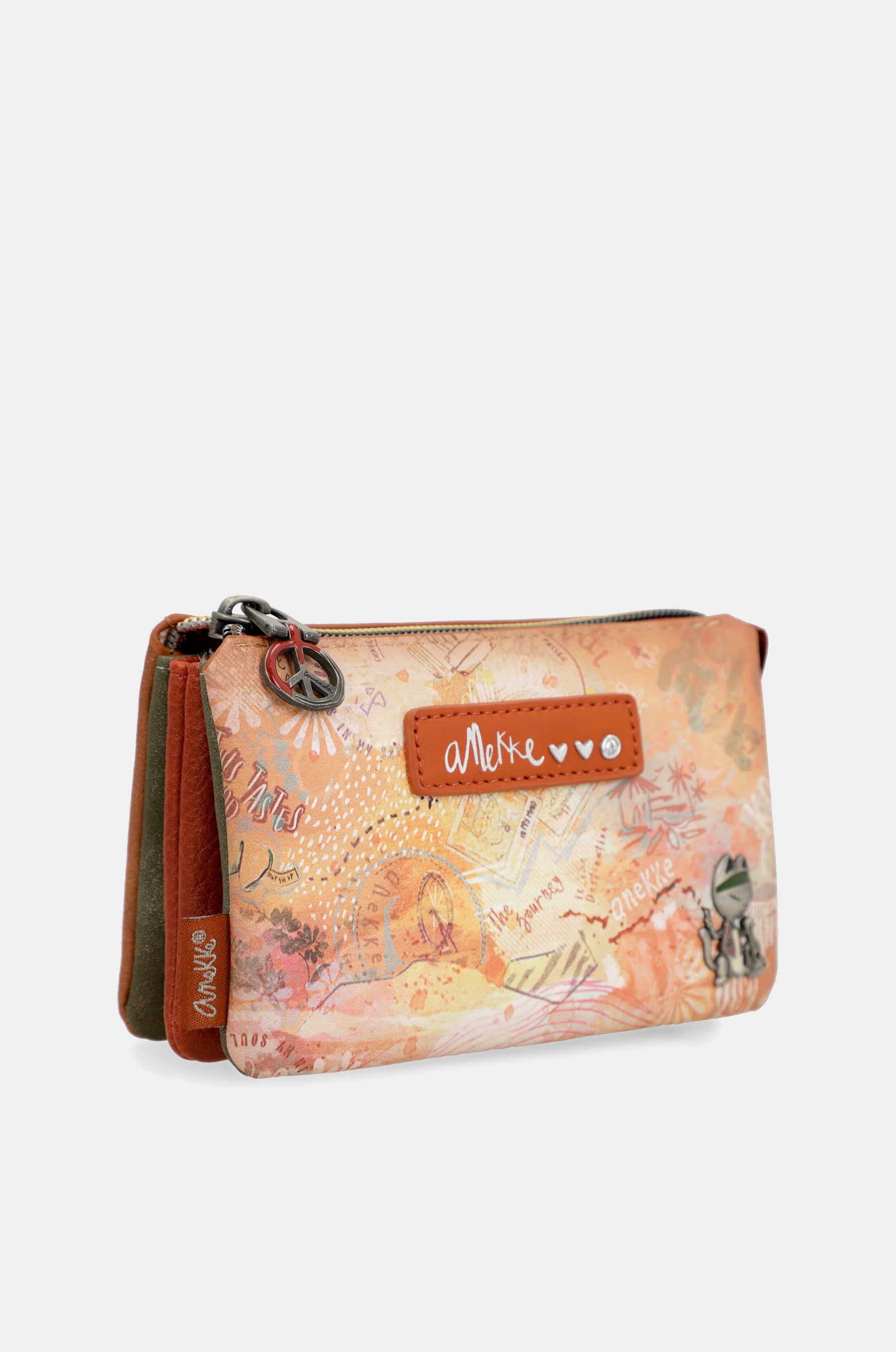 Flowers 3-compartment coin purse