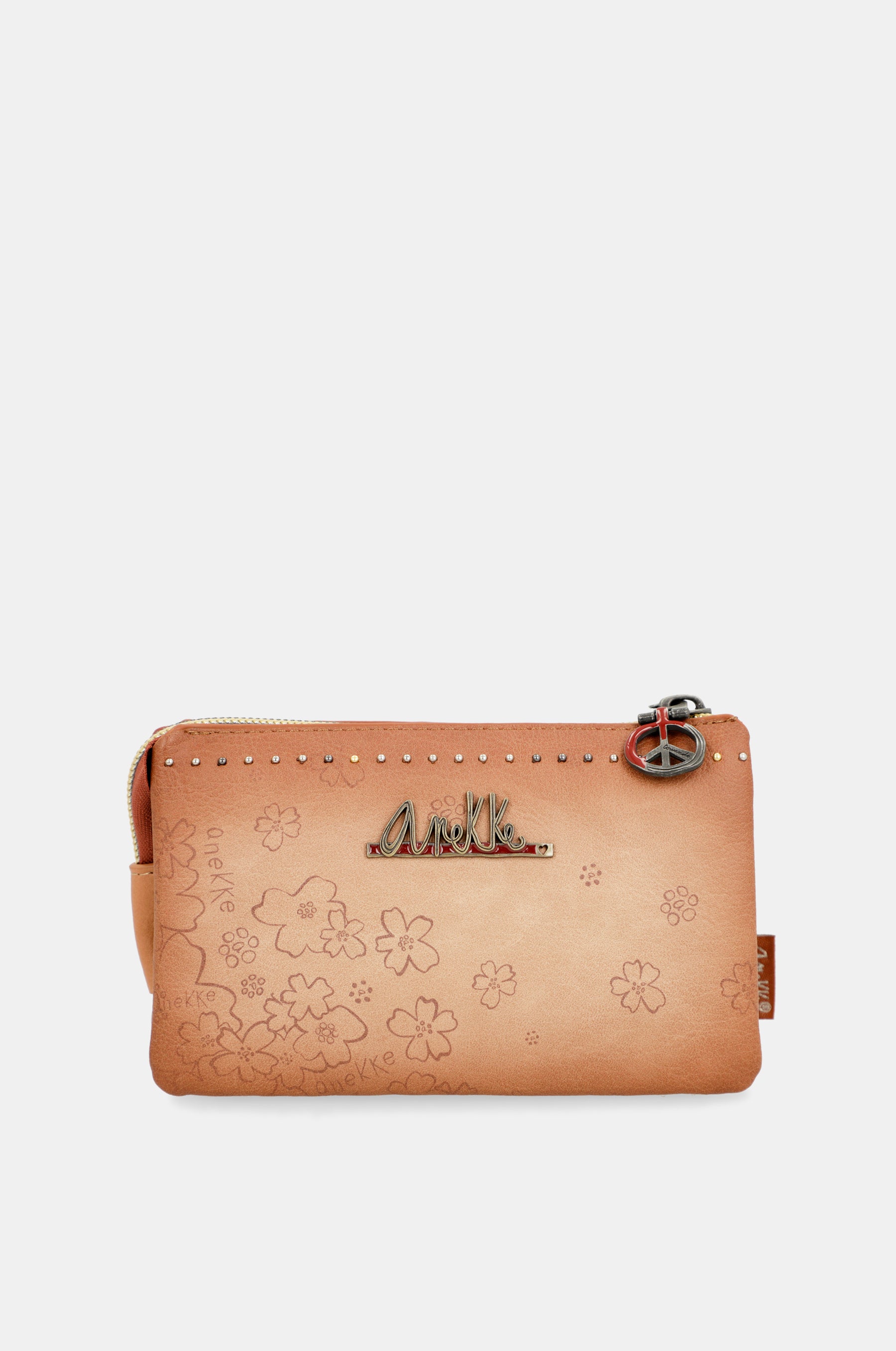 Flowers 3-compartment coin purse