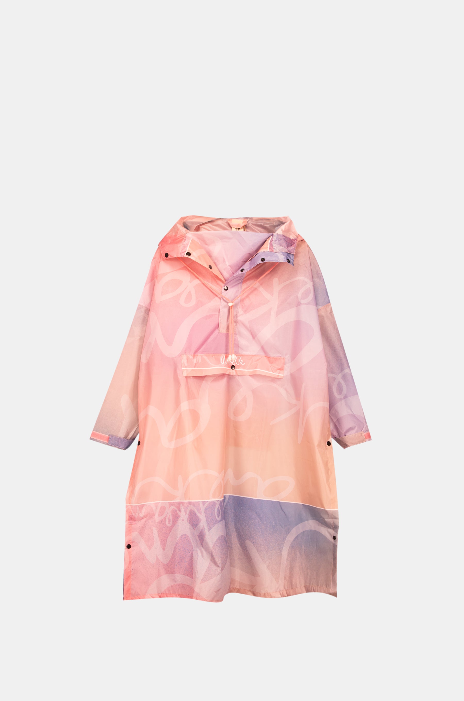 Foldable pink rain jacket