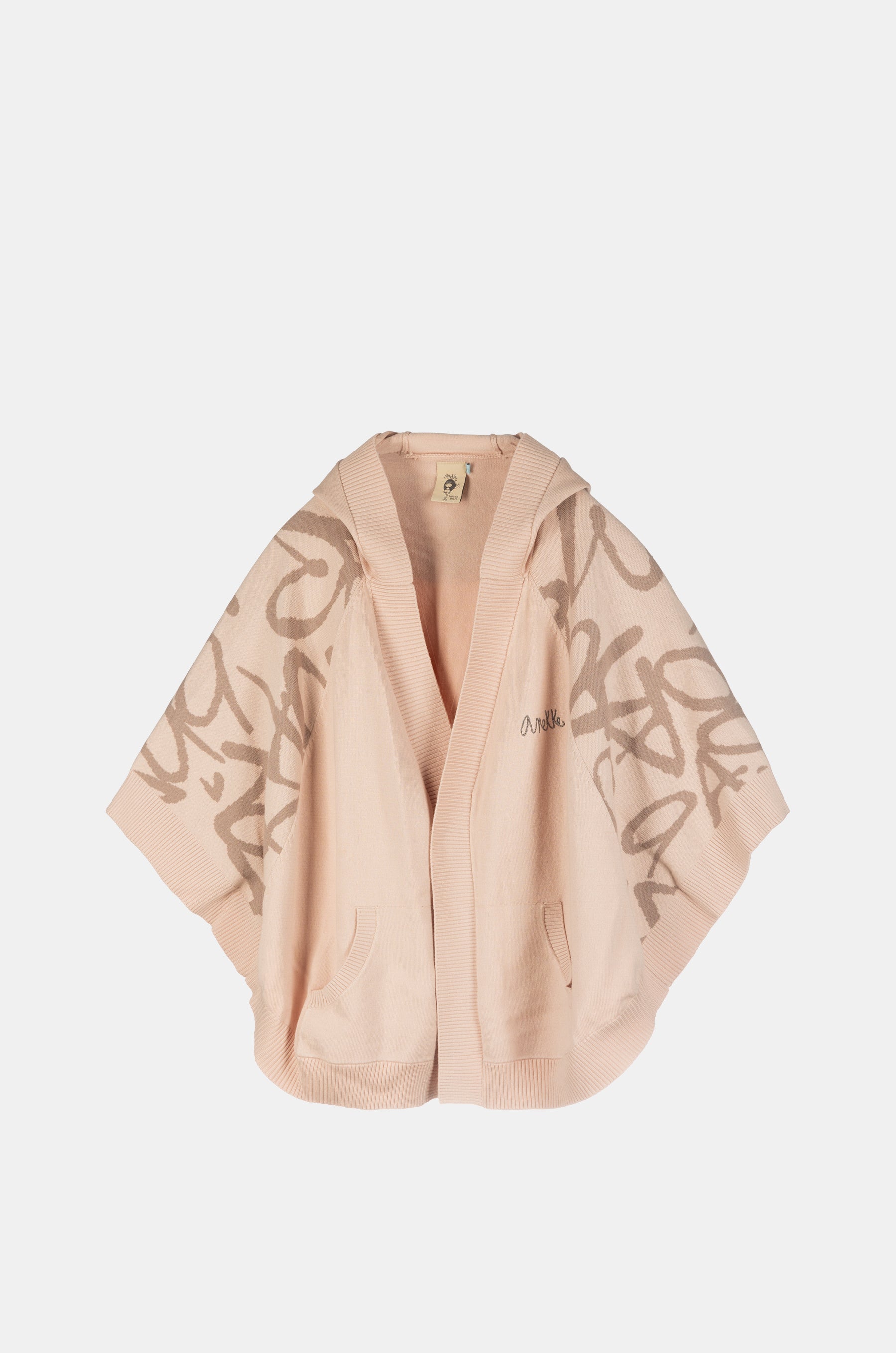 Beige poncho-style jacket