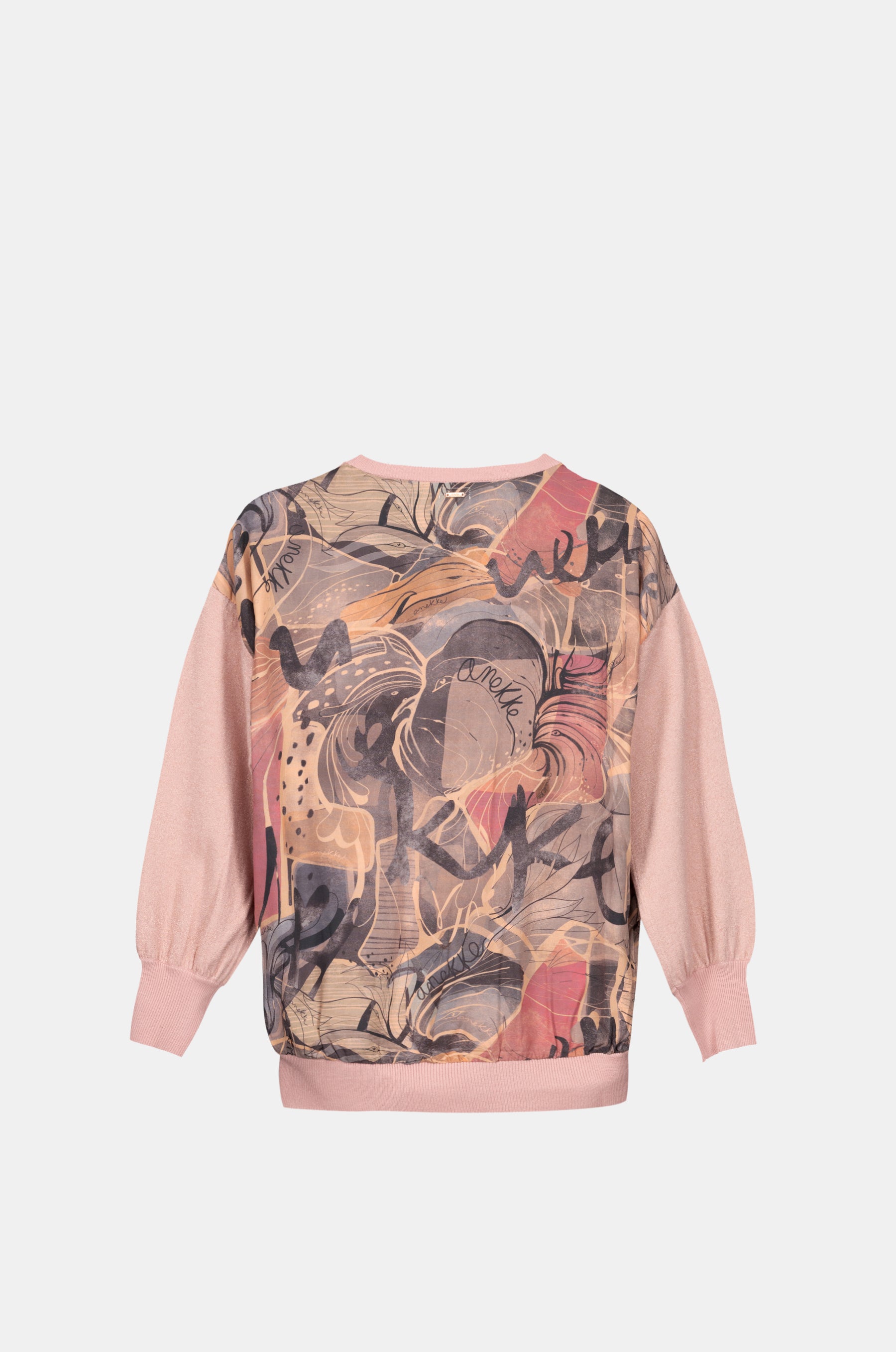Pink sweater with printed back