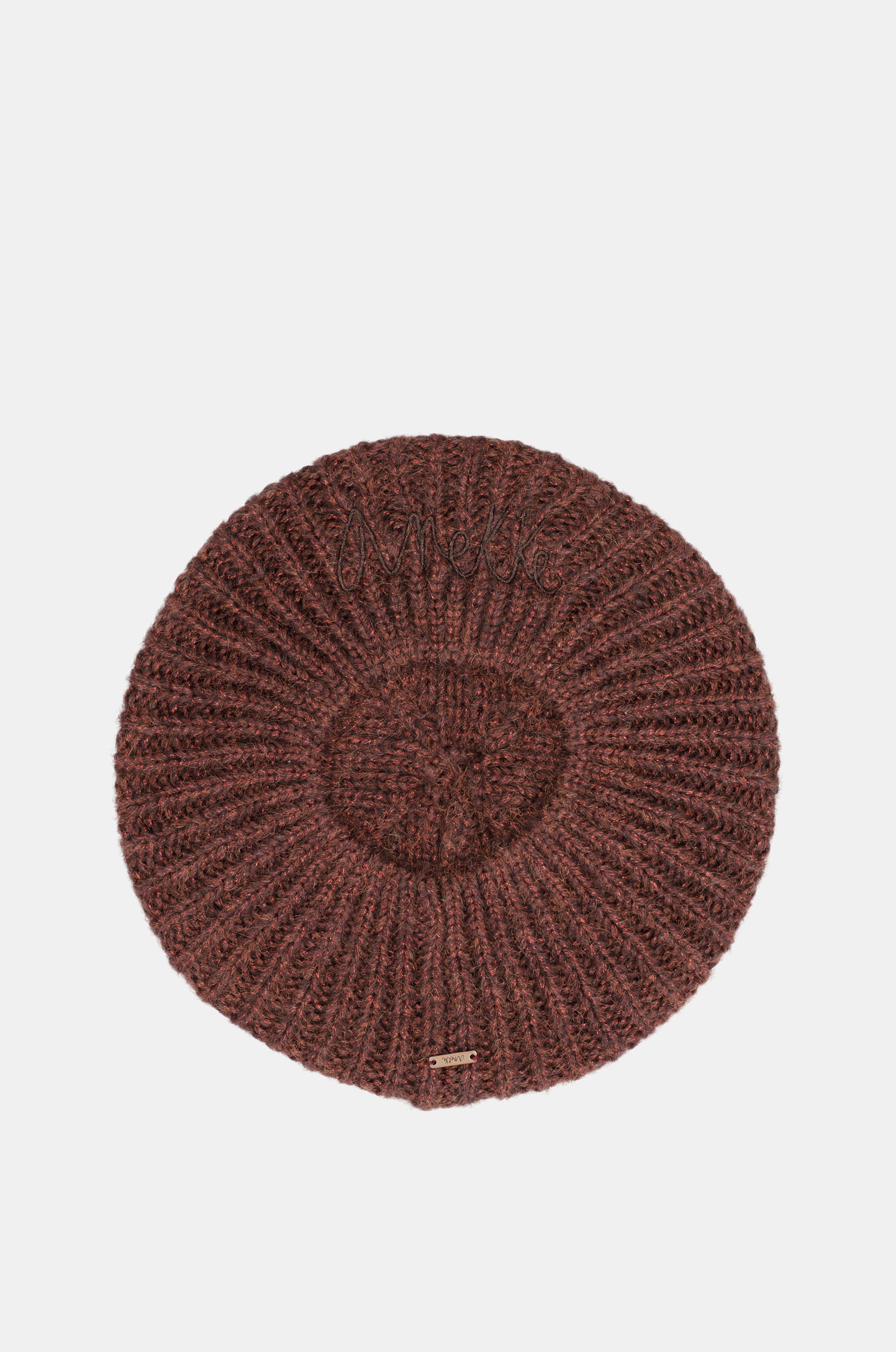 Burgundy knitted beret