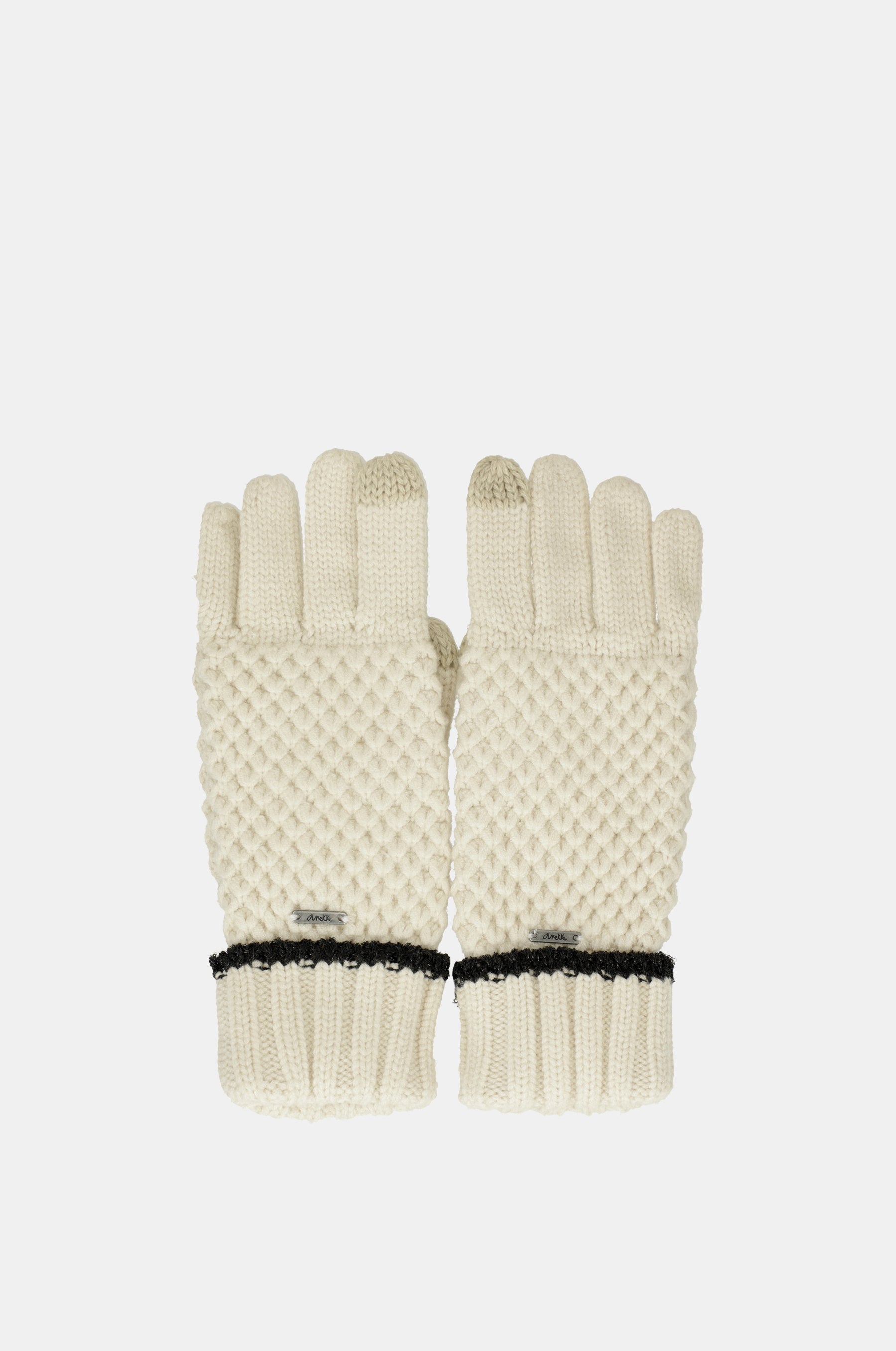 Beige knitted gloves
