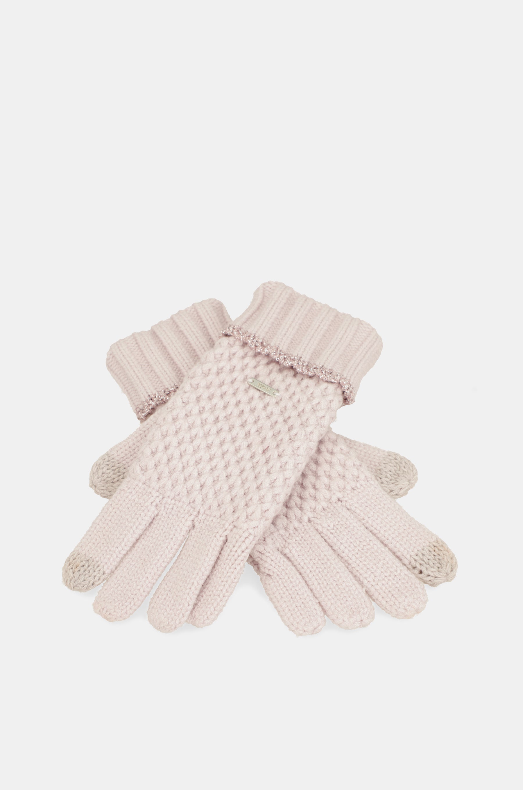 Pink knitted gloves