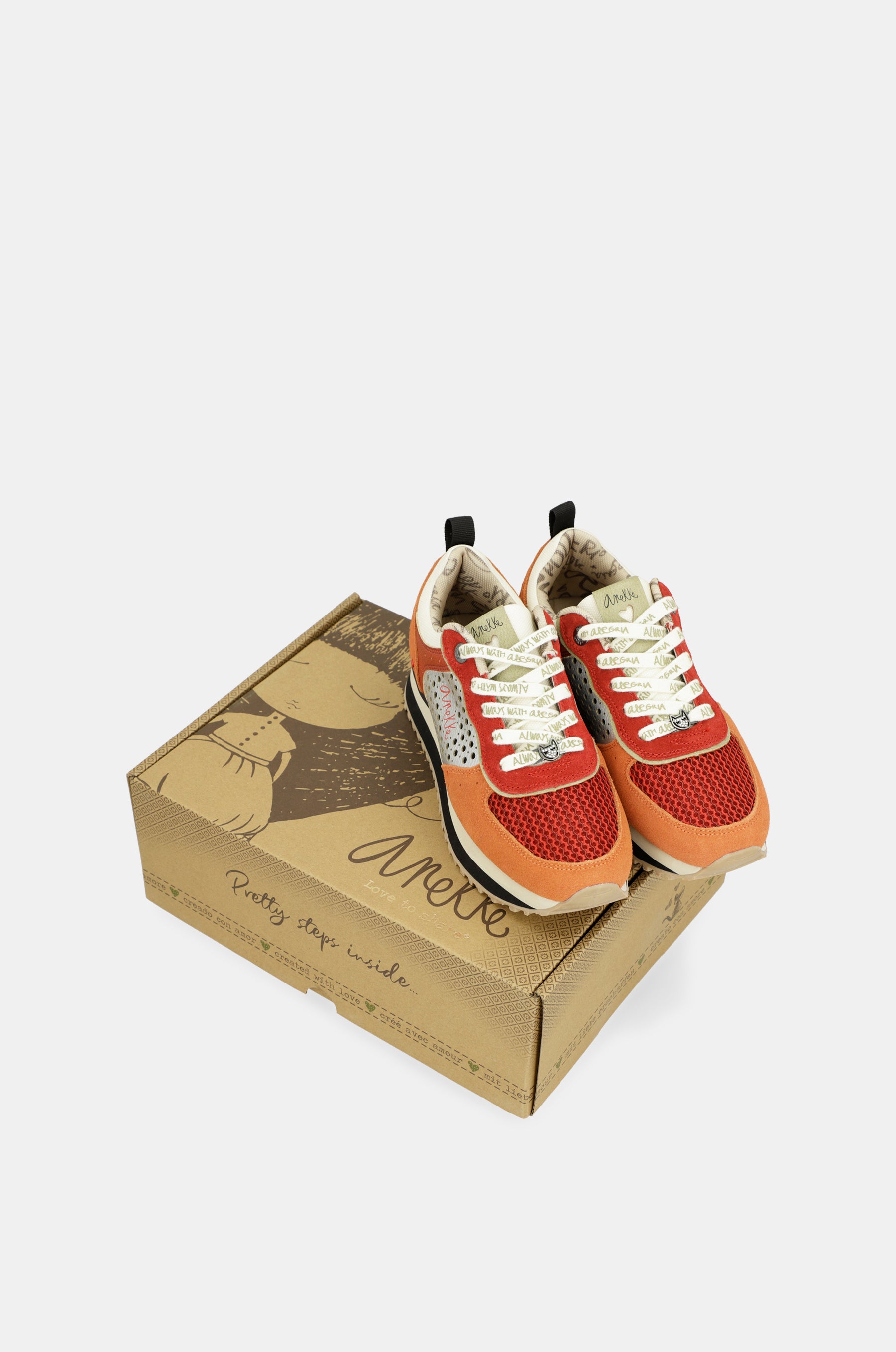 Red platform sneakers
