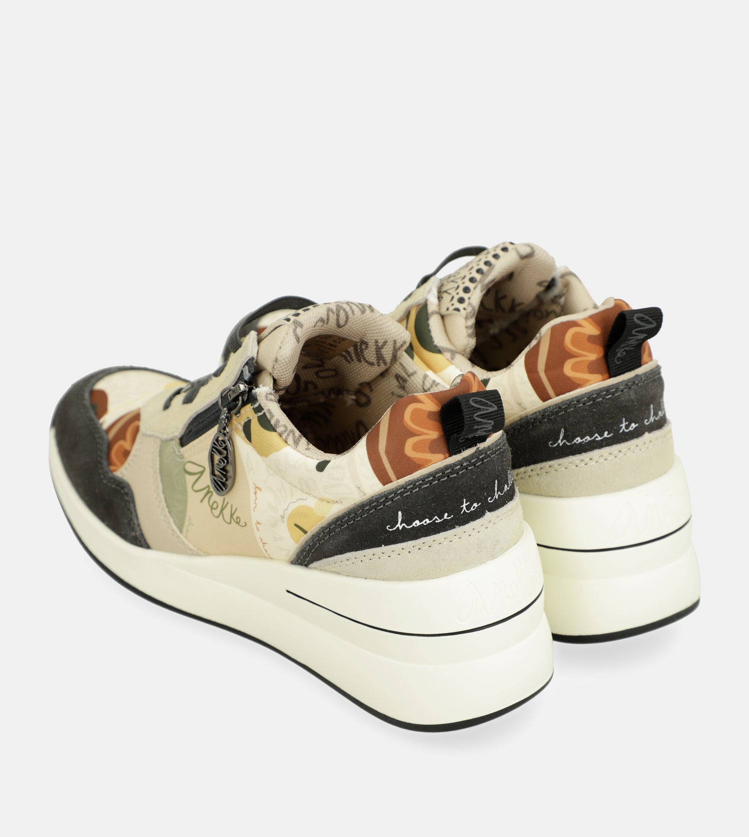 Multicolored wedge sneakers