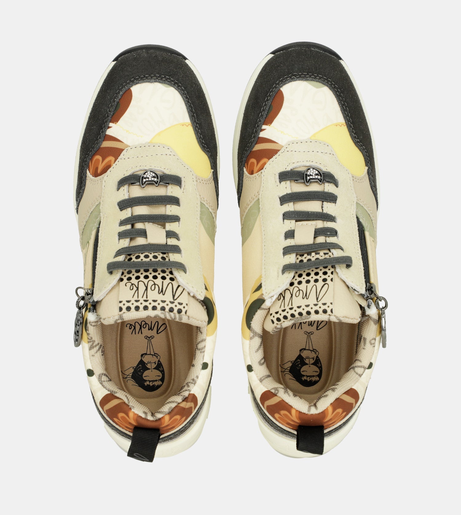 Multicolored wedge sneakers