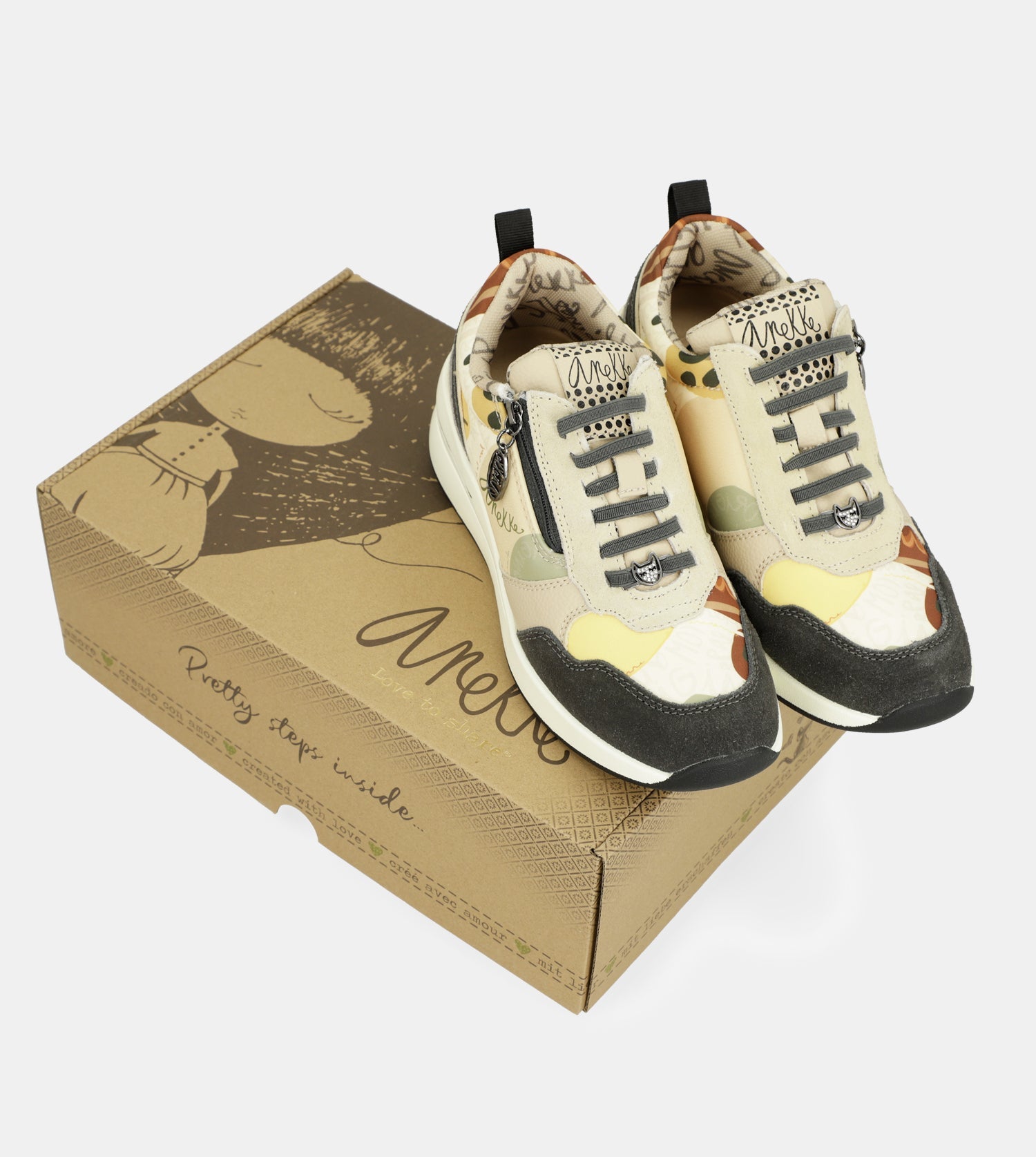 Multicolored wedge sneakers