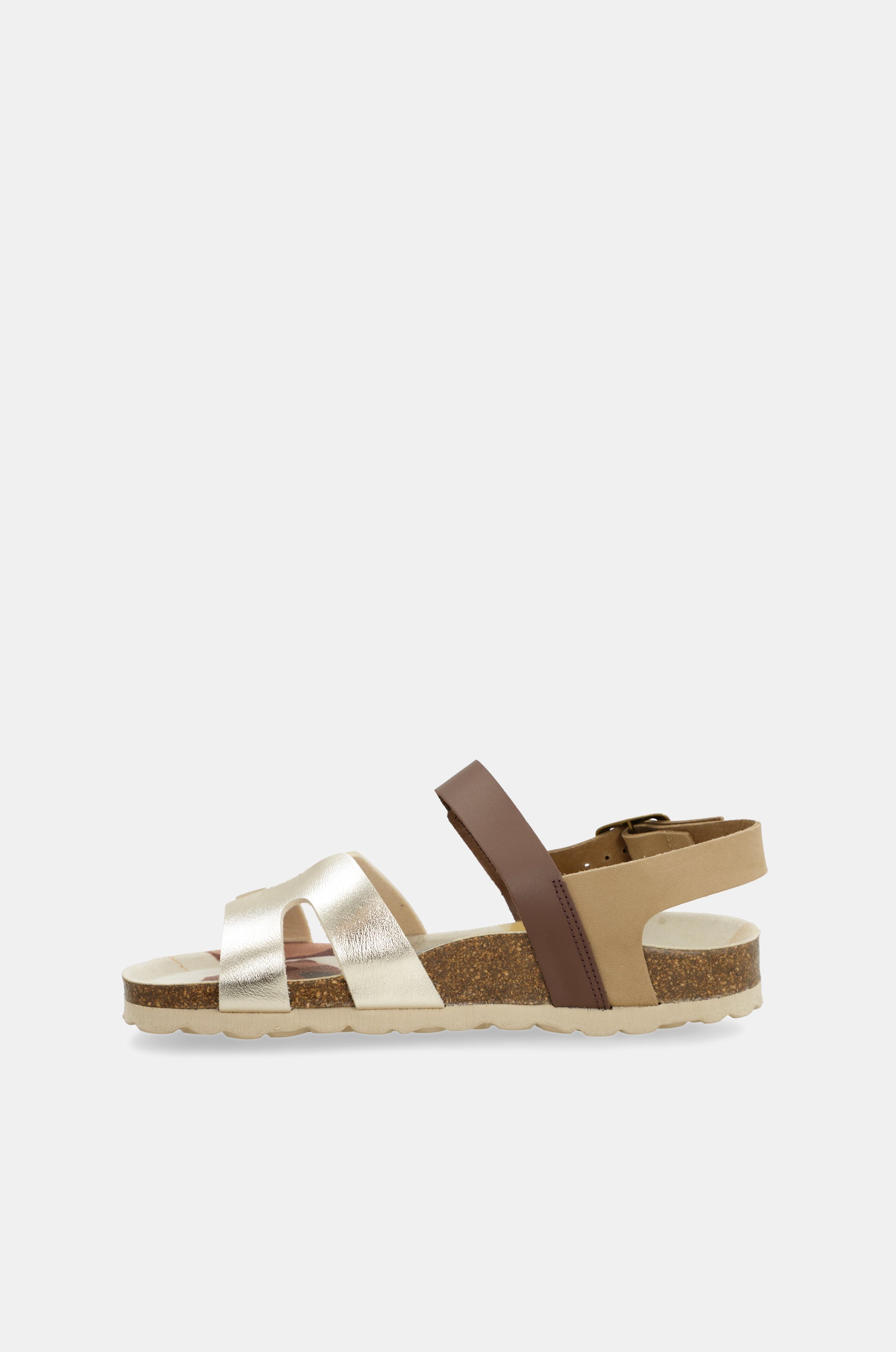 Gold and brown sandals