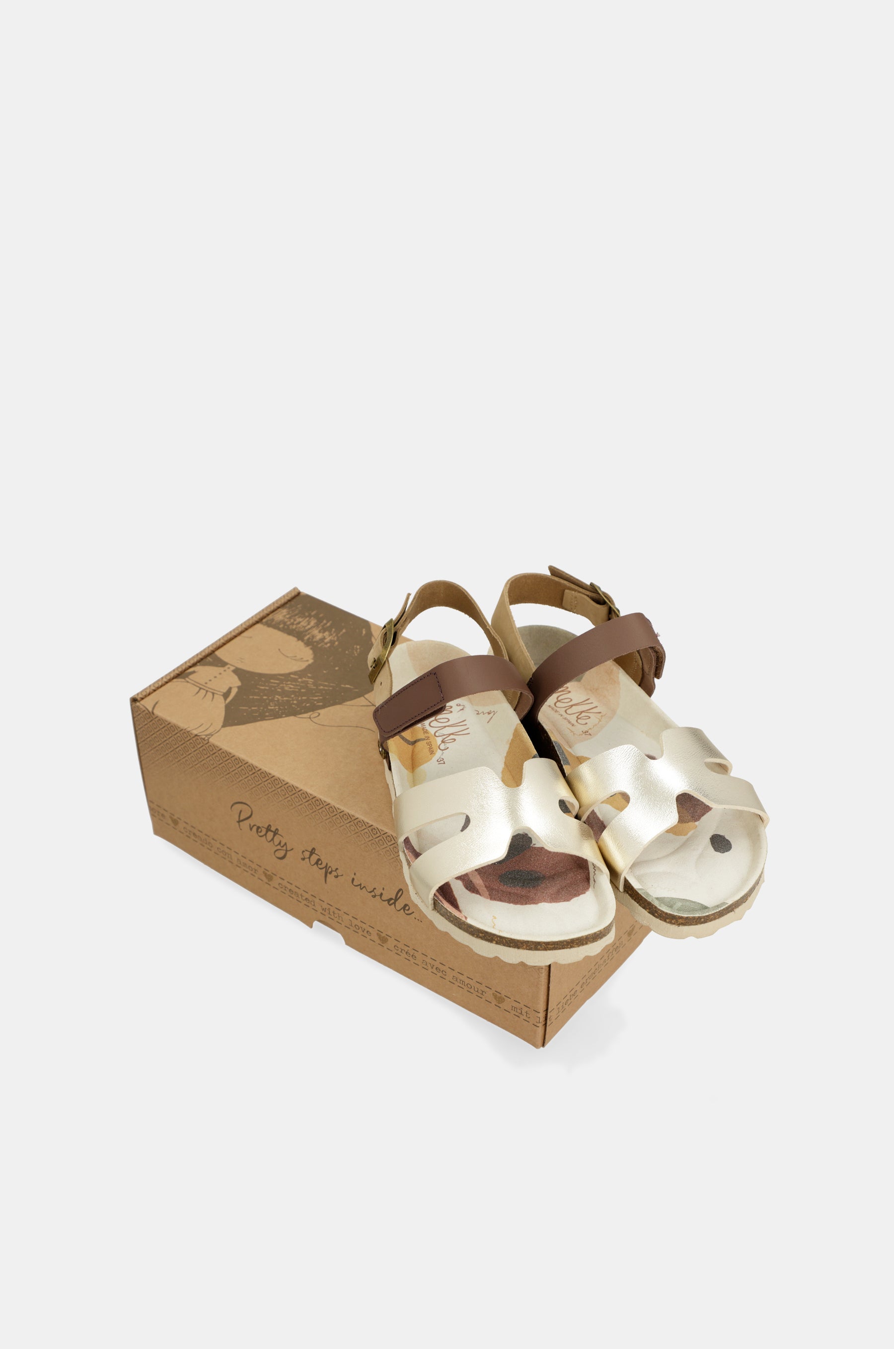 Gold and brown sandals