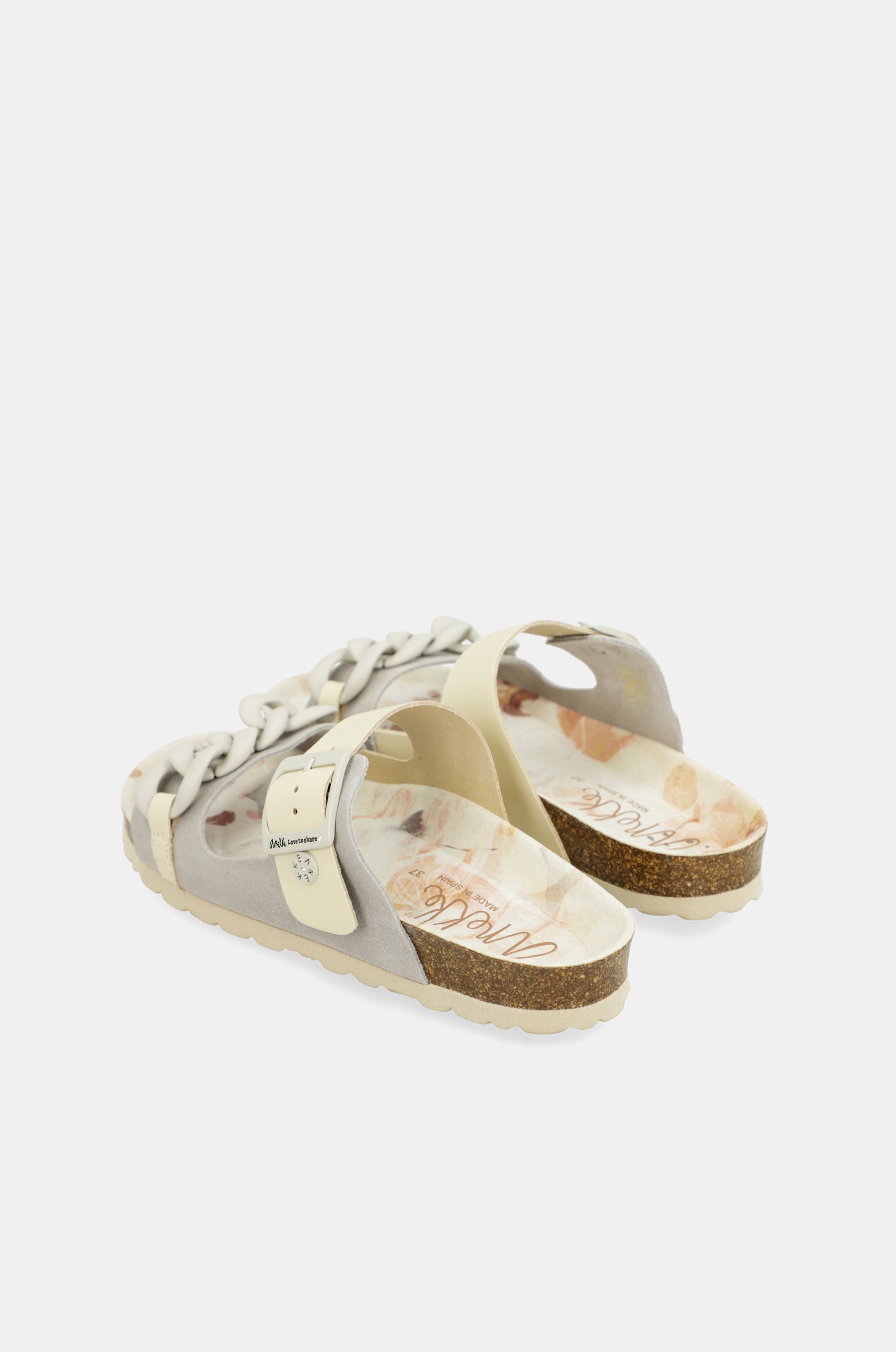 Grey chain-link bio sandals