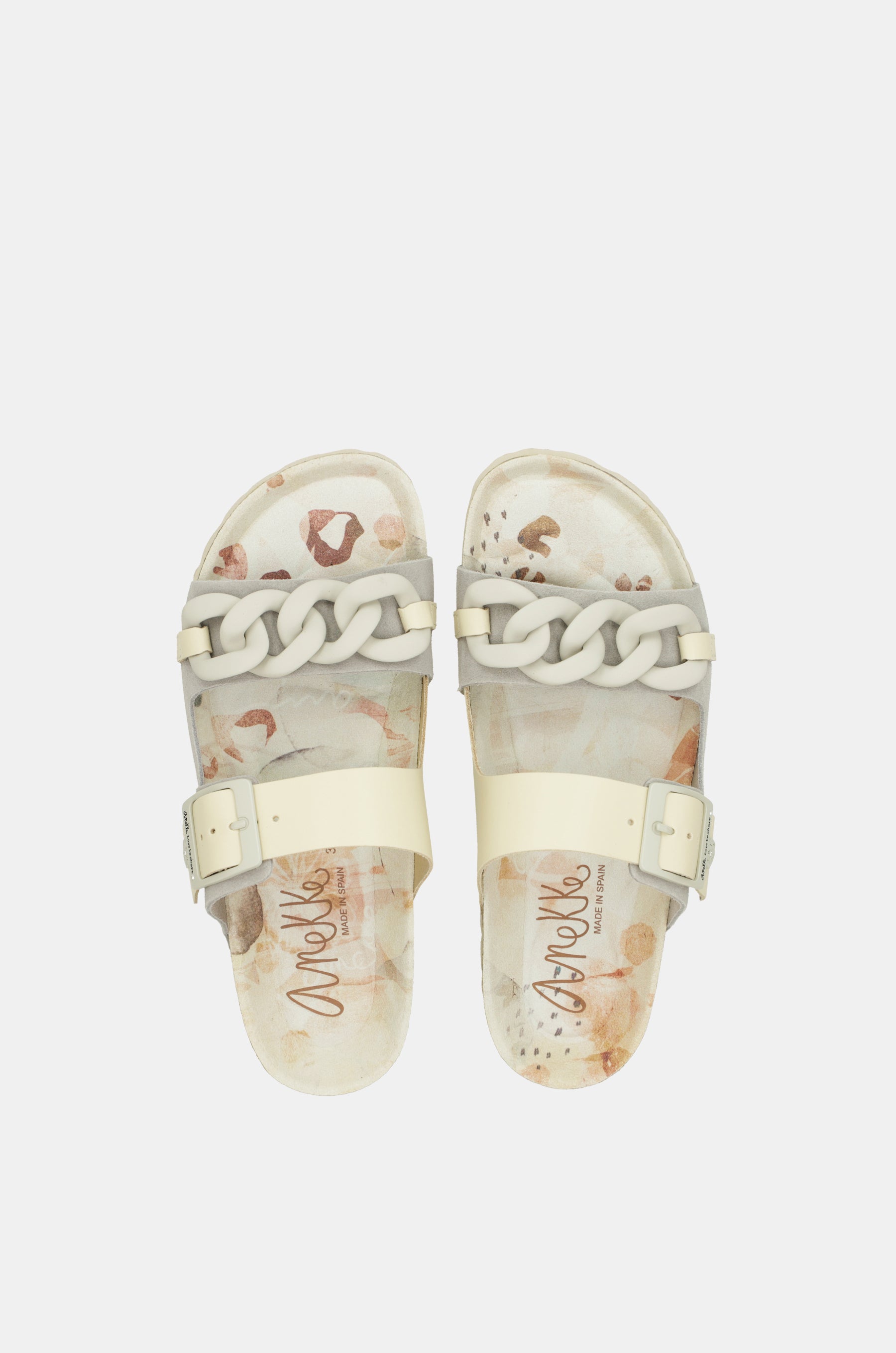 Grey chain-link bio sandals