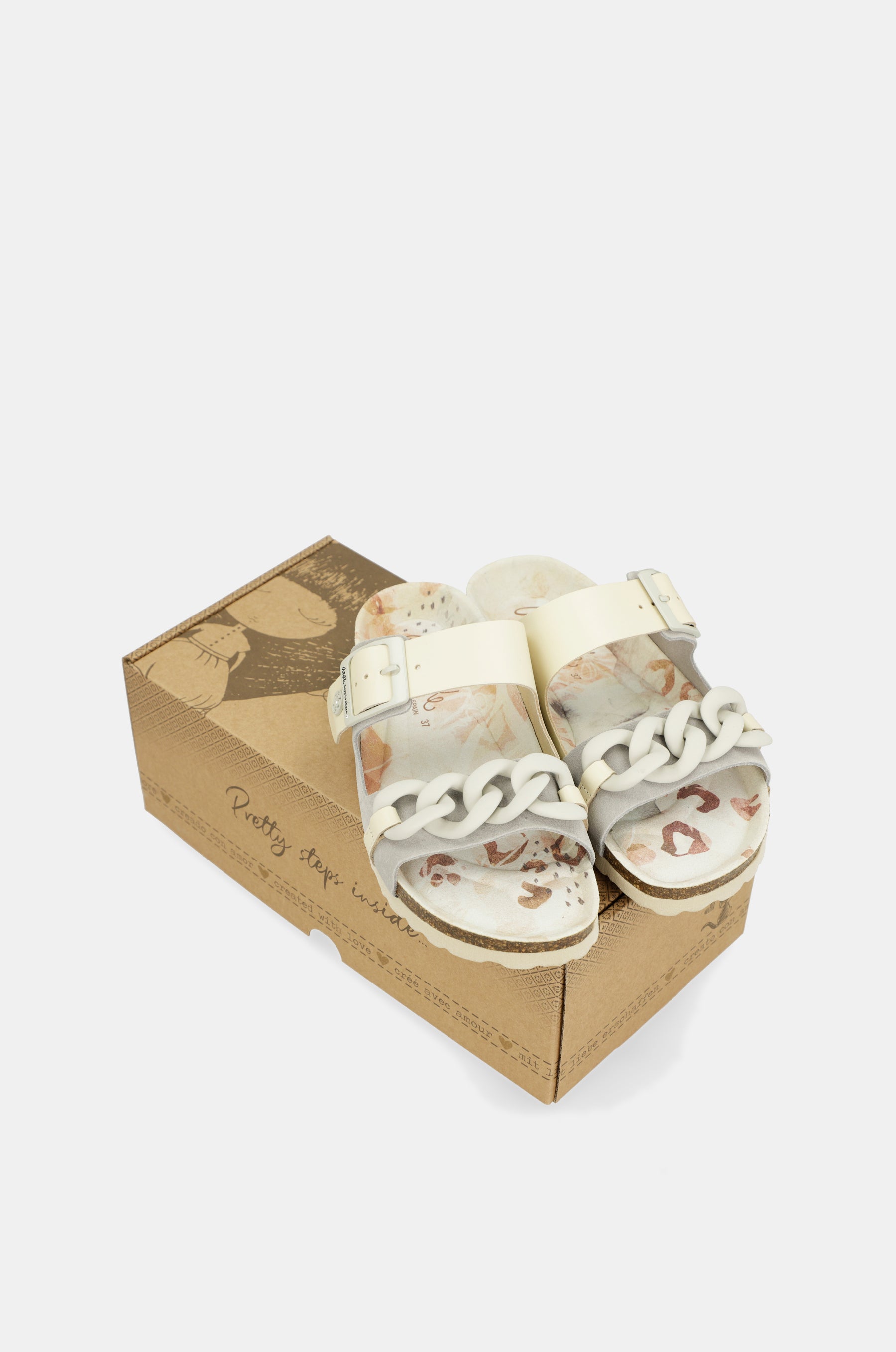 Grey chain-link bio sandals
