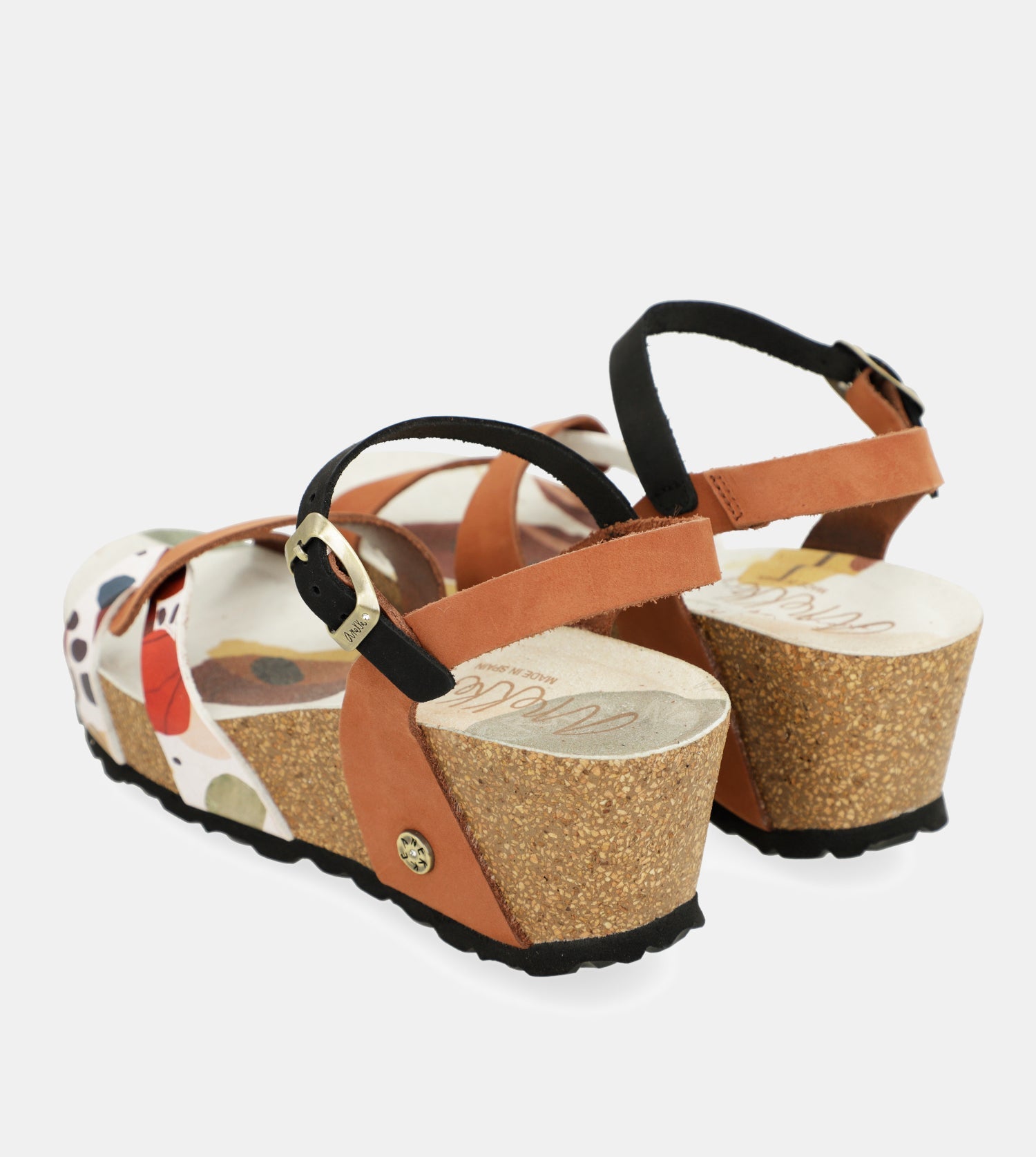 Wedge sandals bio leather straps