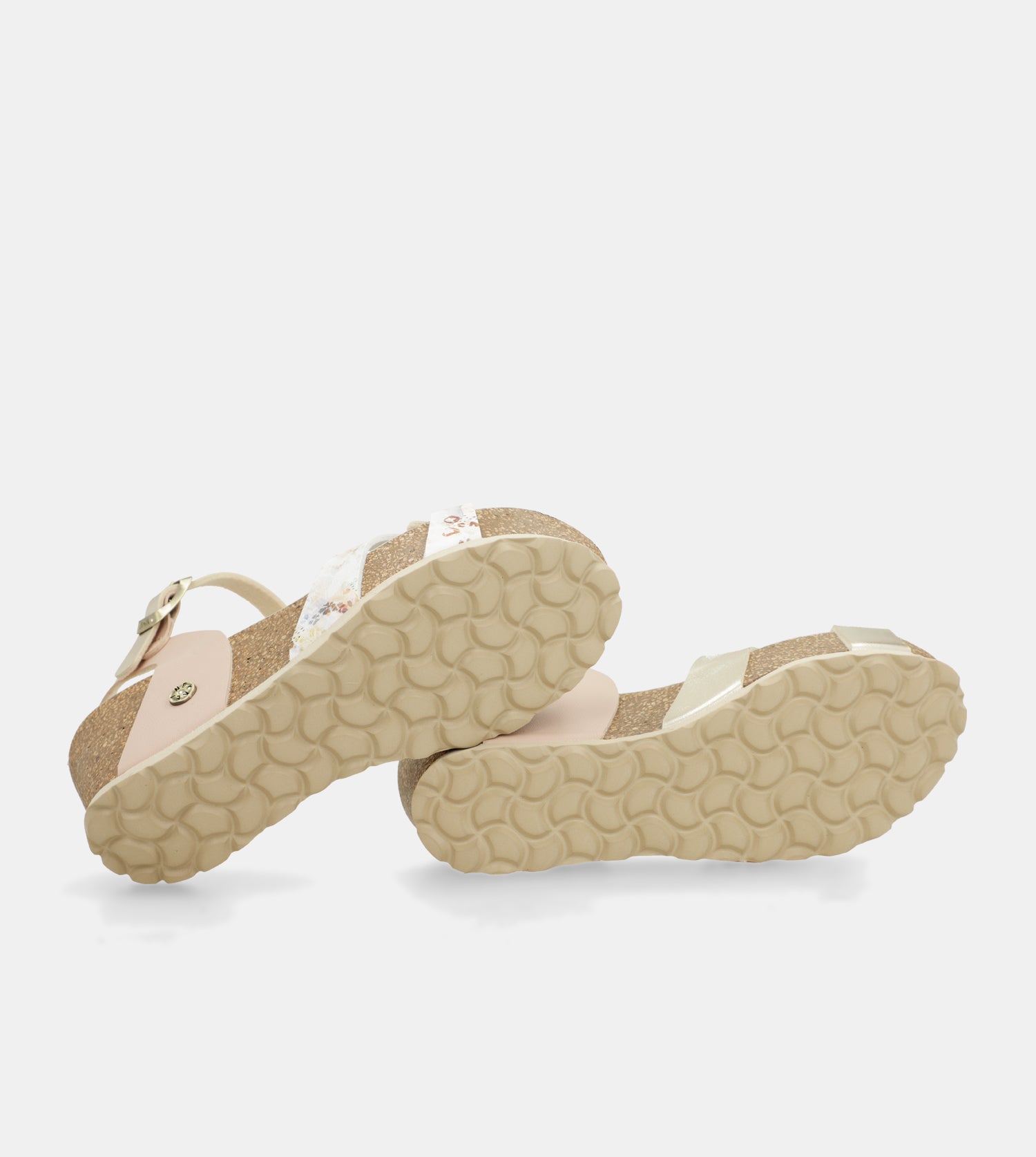 Wedge sandals bio white straps