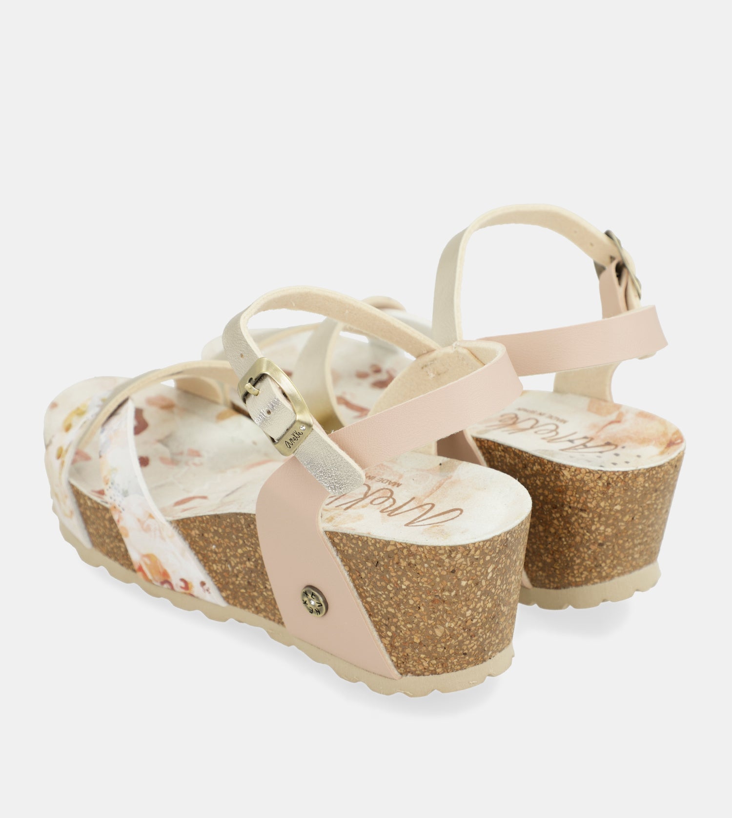 Wedge sandals bio white straps