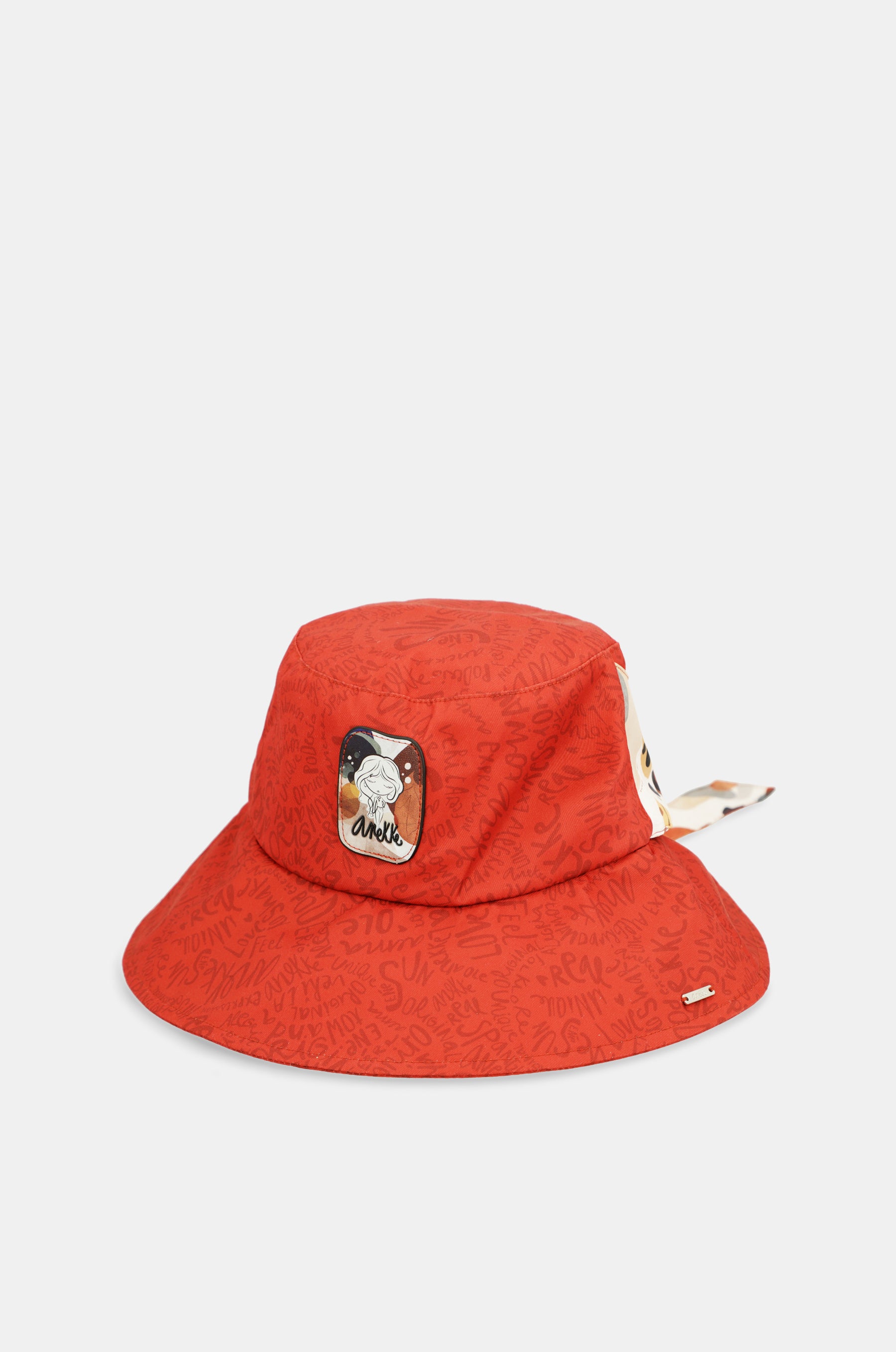 Red bucket hat