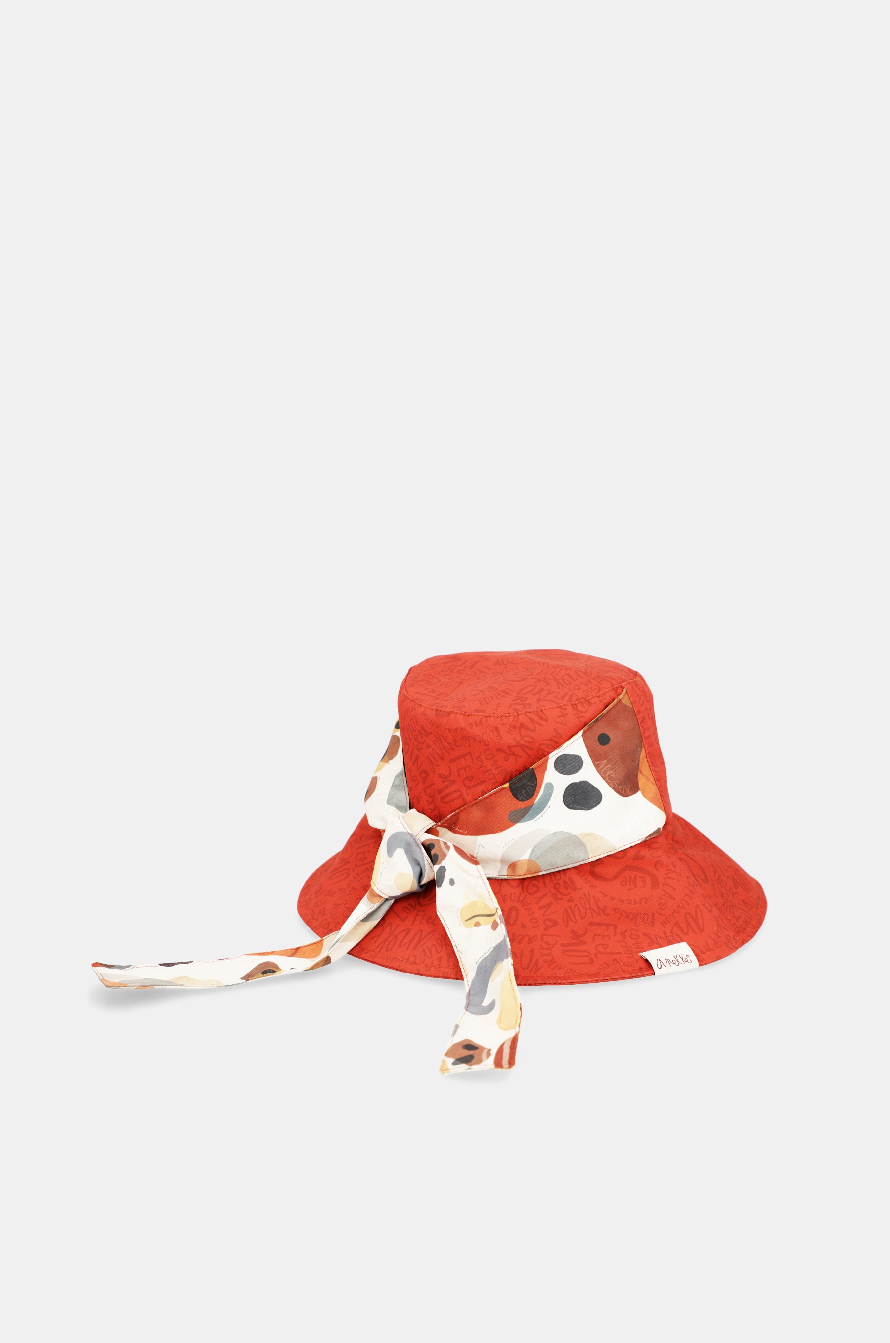 Red bucket hat