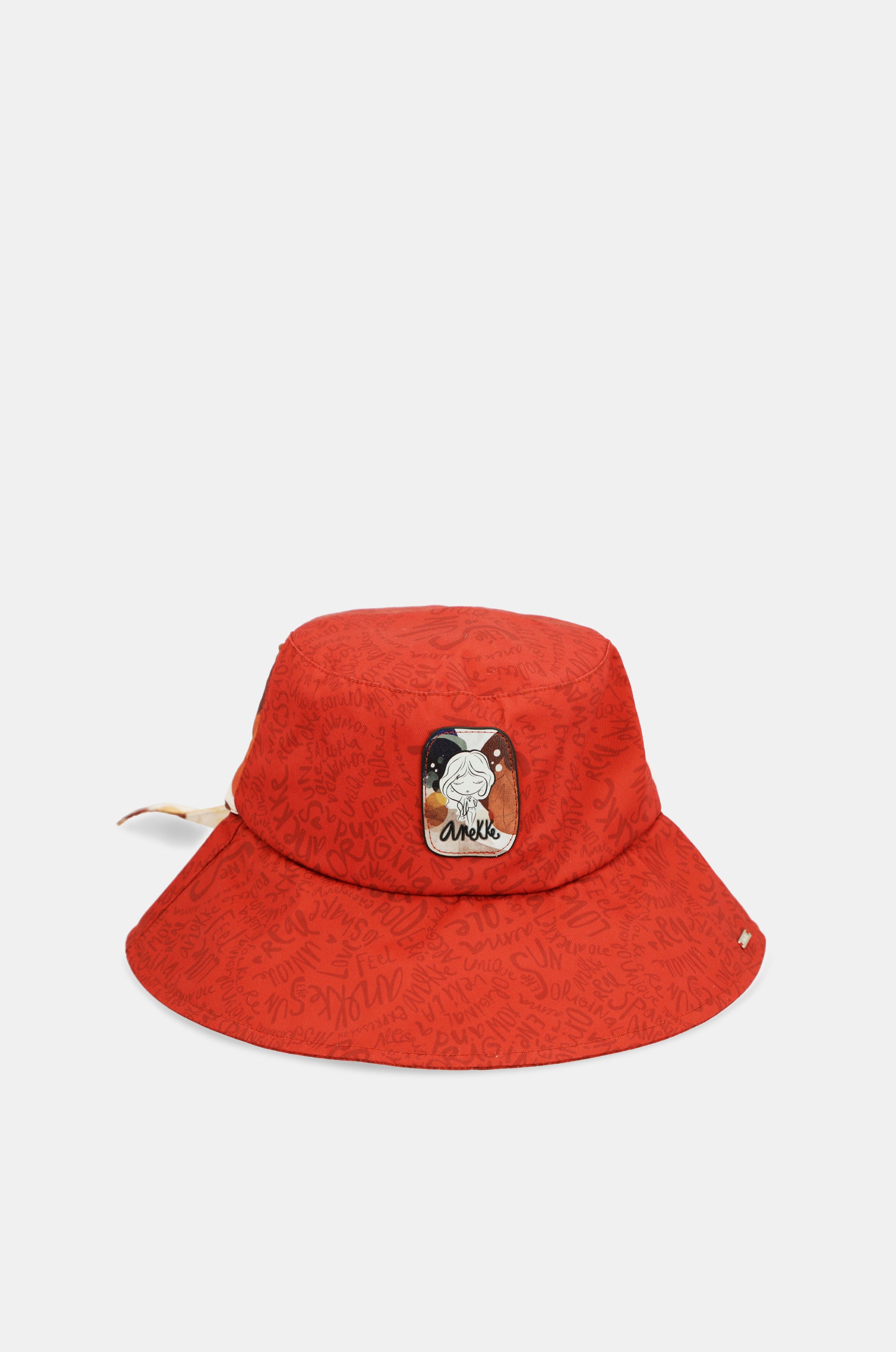 Red bucket hat