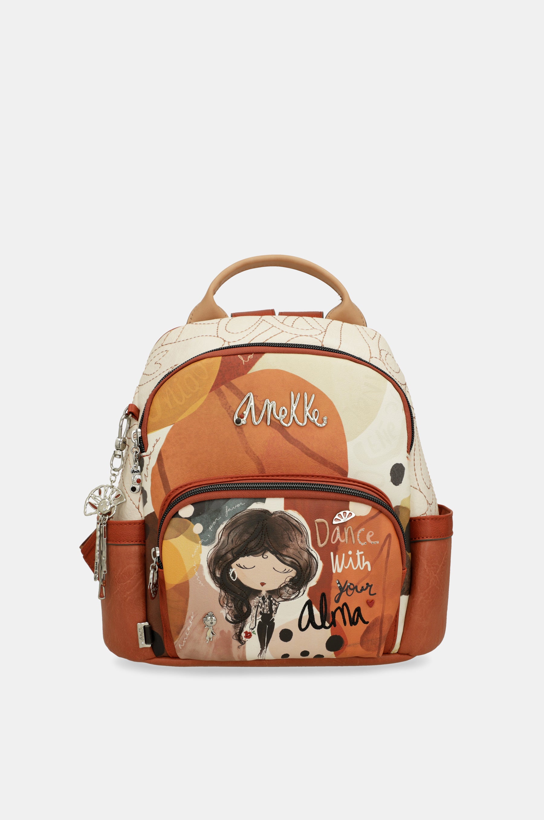 brown leather anti-theft backpack Anti-theft backpack Alma