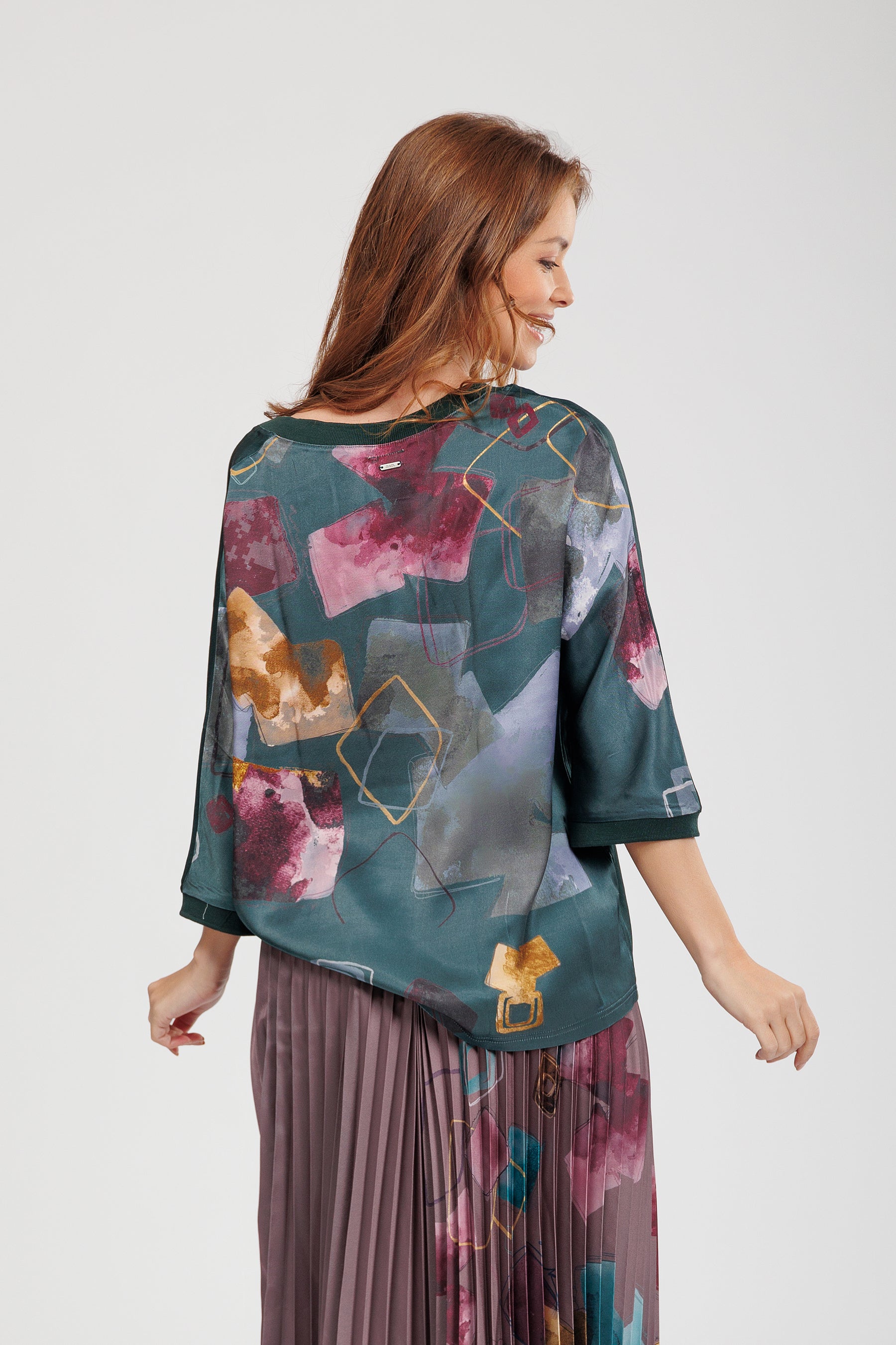 Blue printed short sleeve T-shirt