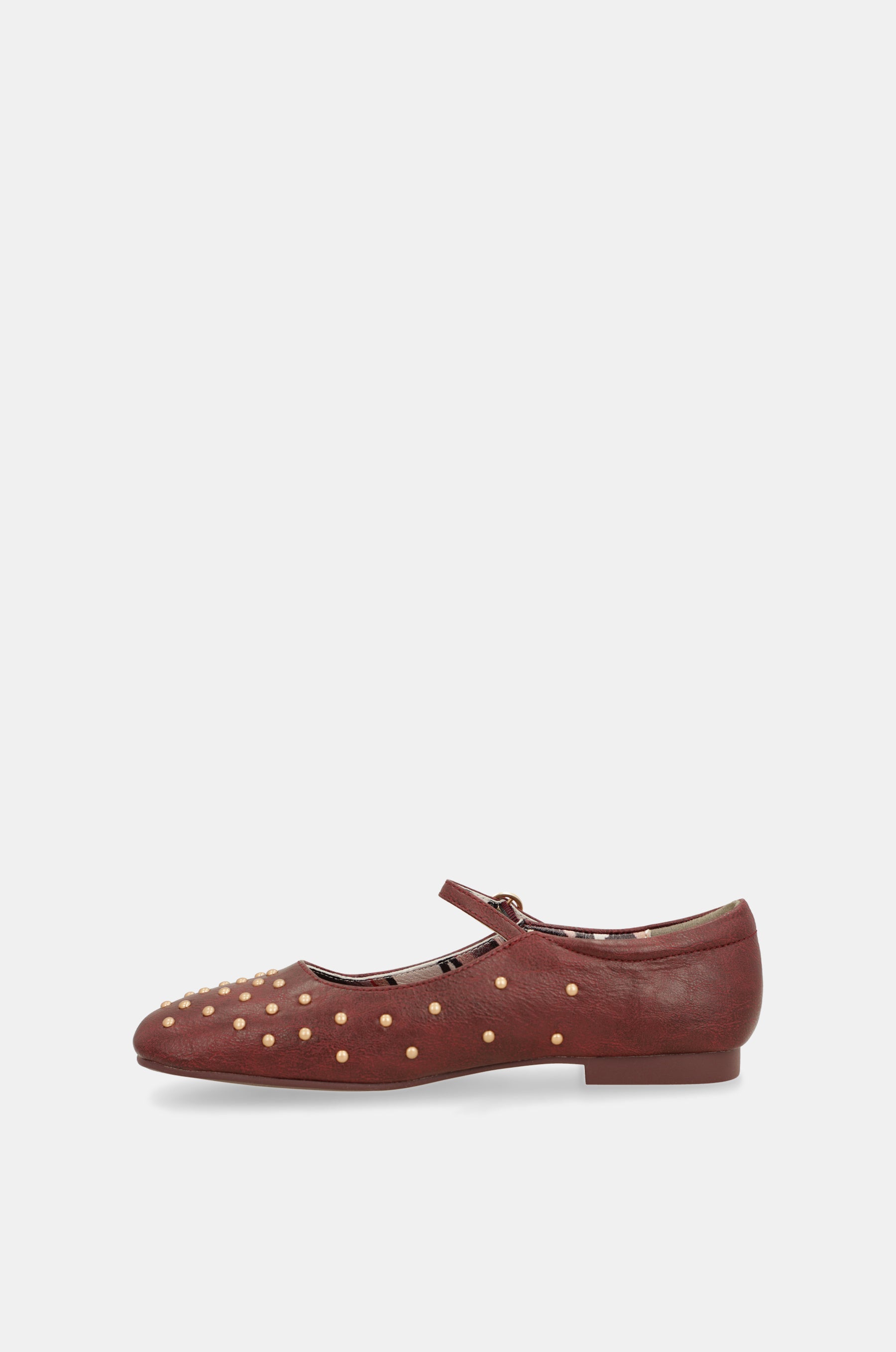 Burgundy studded ballerinas