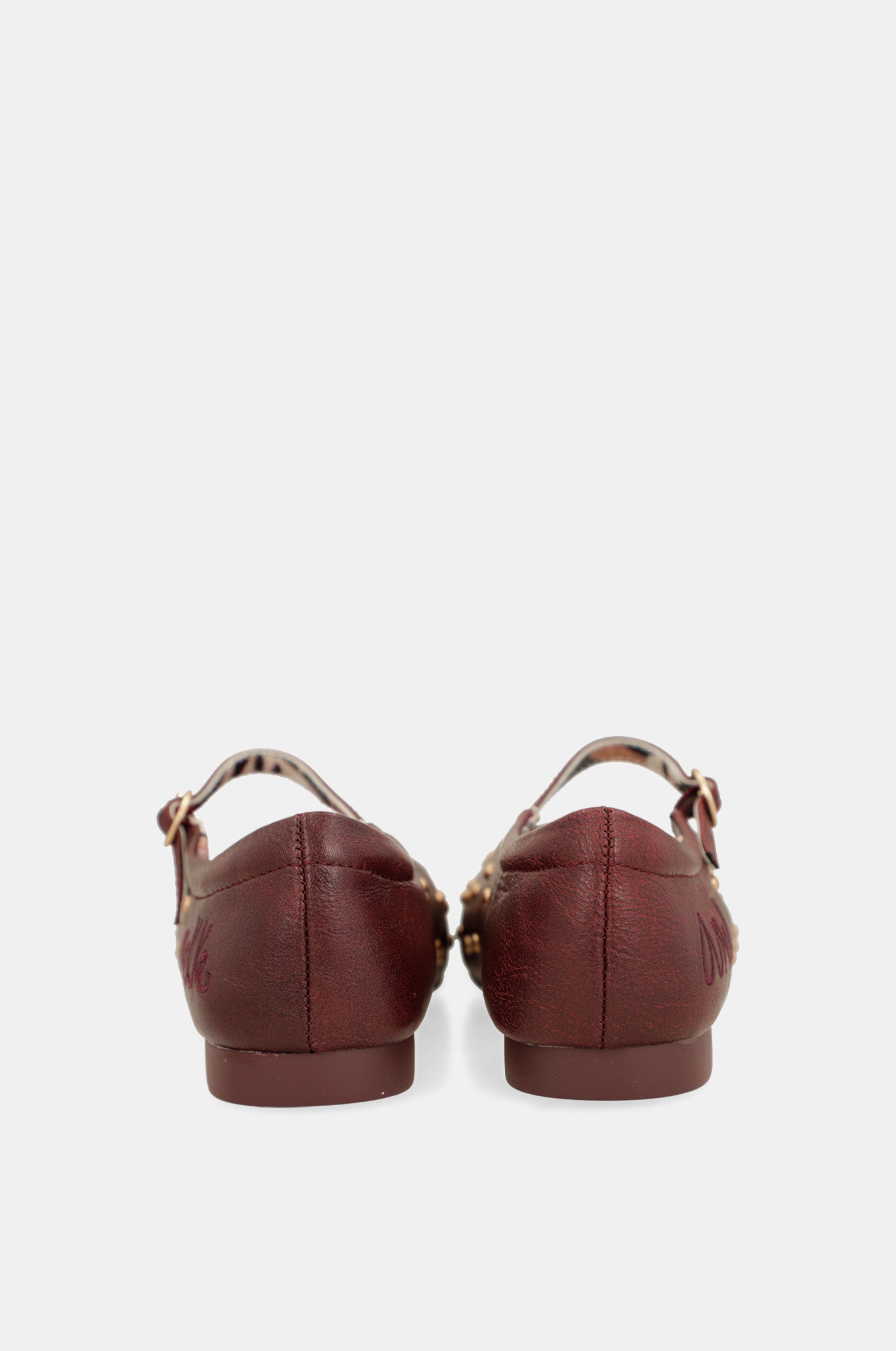 Burgundy studded ballerinas