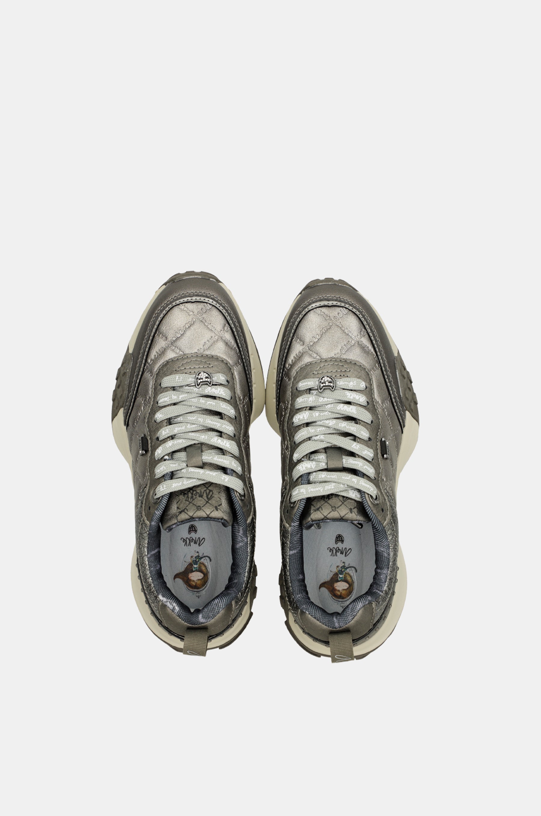 Metallic taupe sneakers