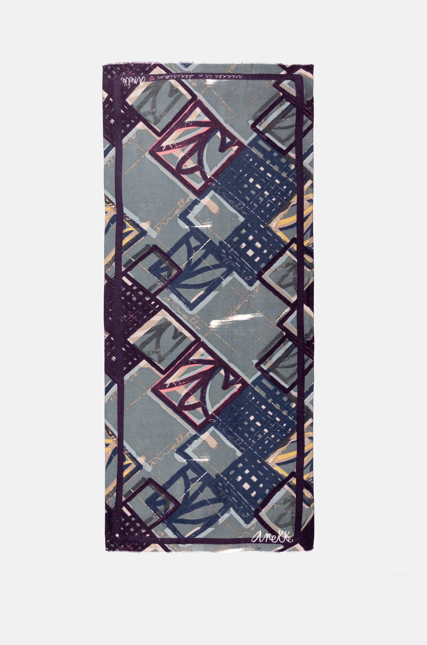 Blue printed pashmina