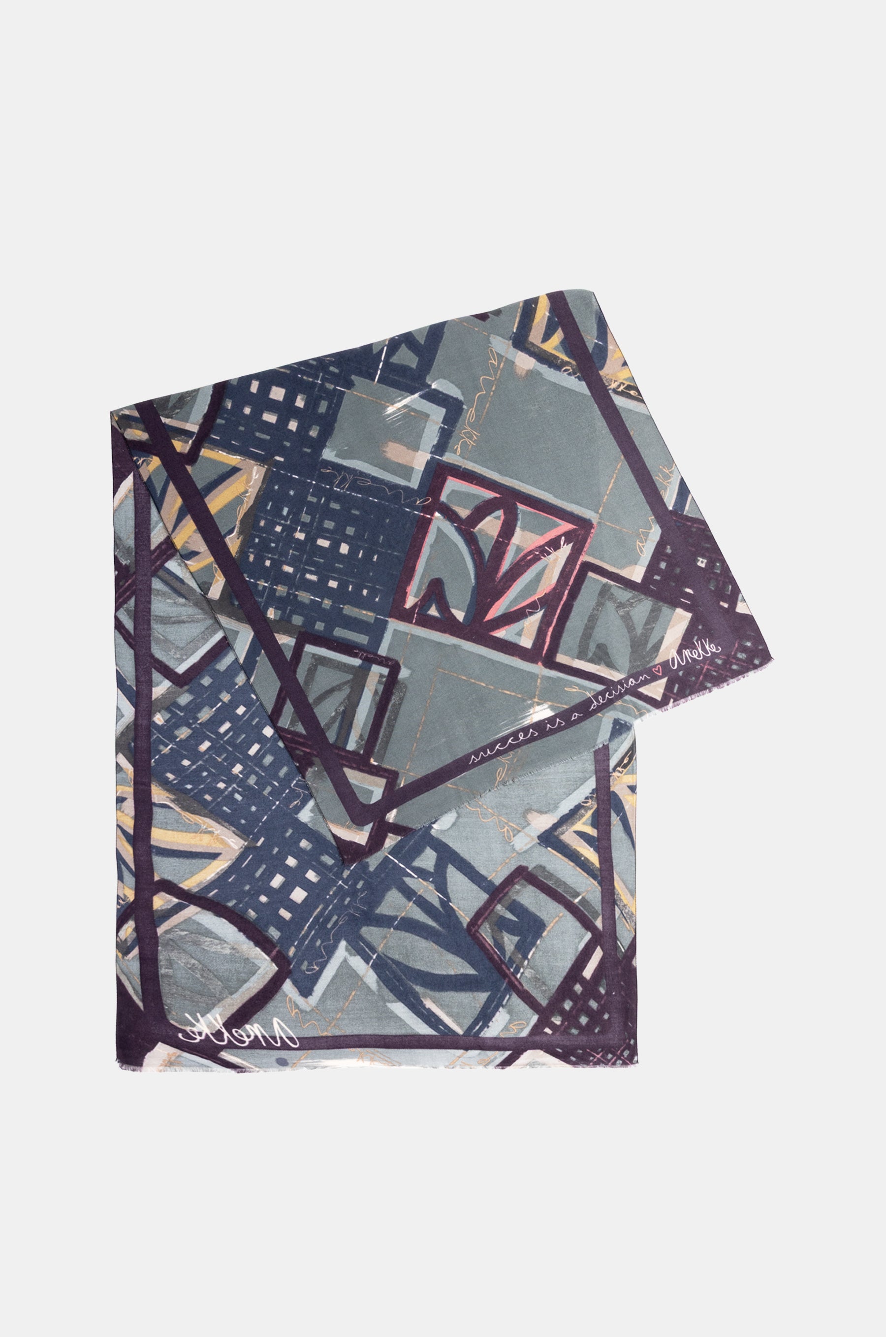 Blue printed pashmina