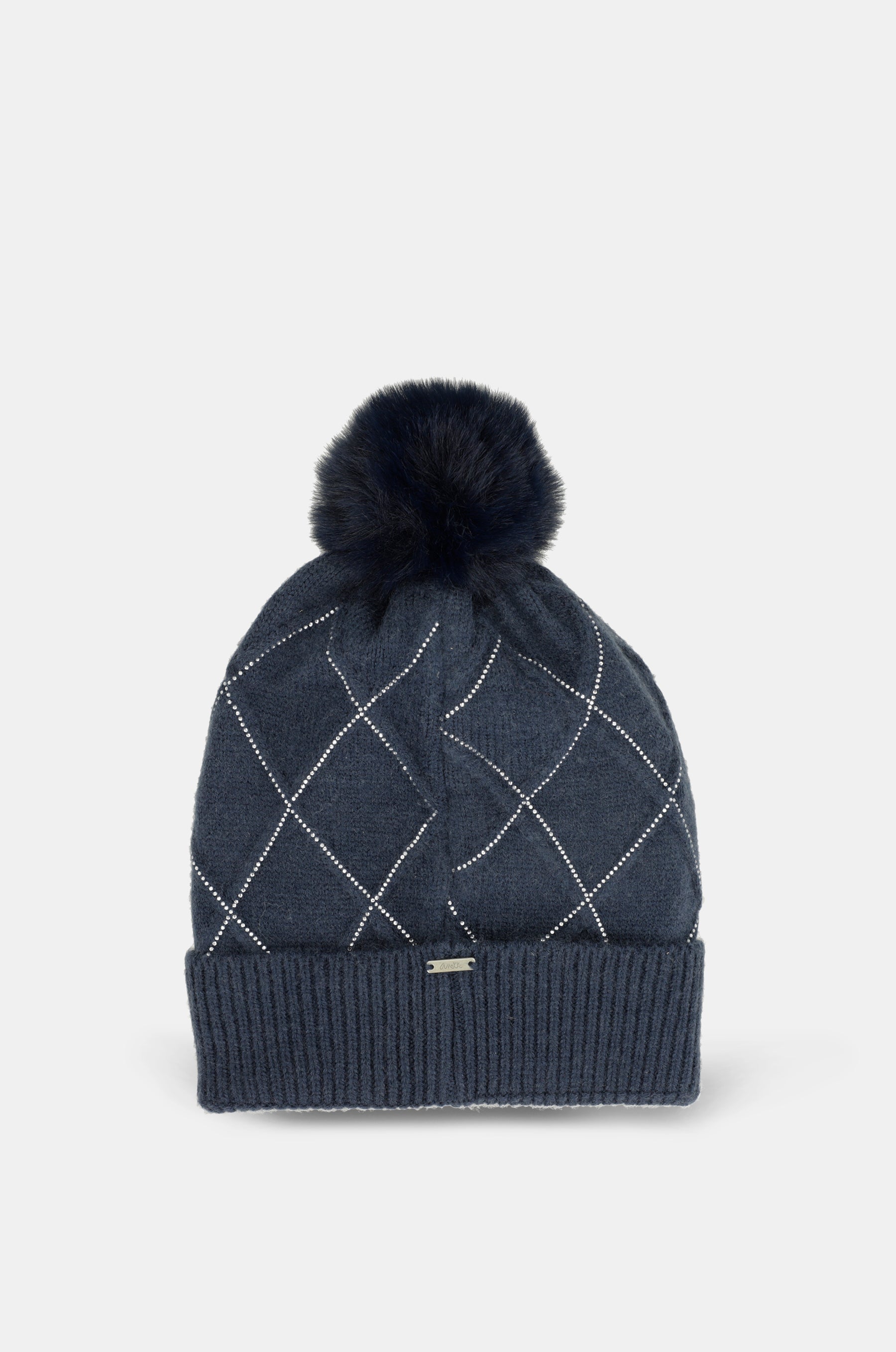 Navy blue knitted beanie