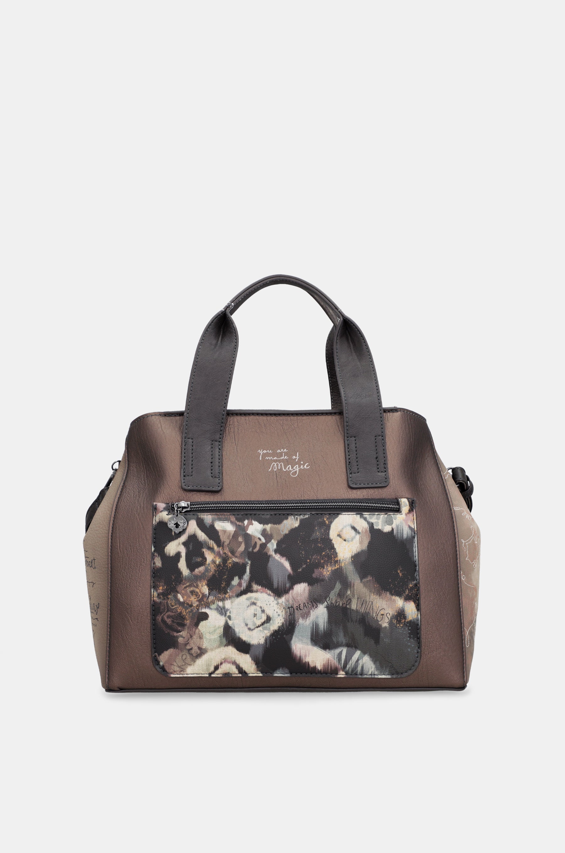 Real handbag with shoulder strap