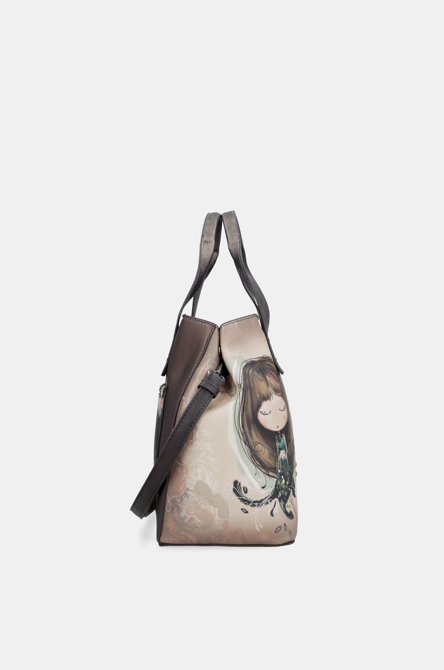 Real handbag with shoulder strap