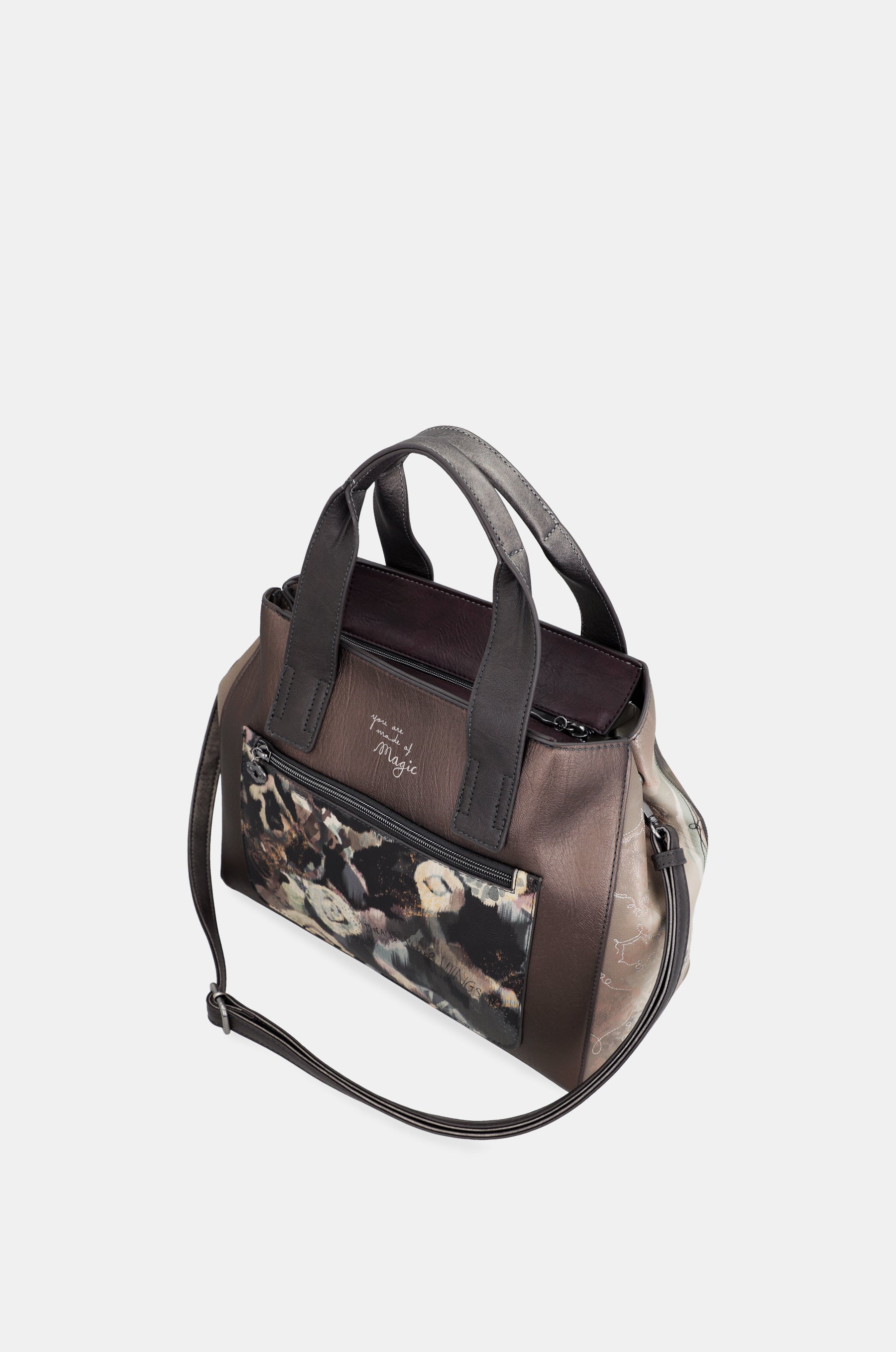 Real handbag with shoulder strap