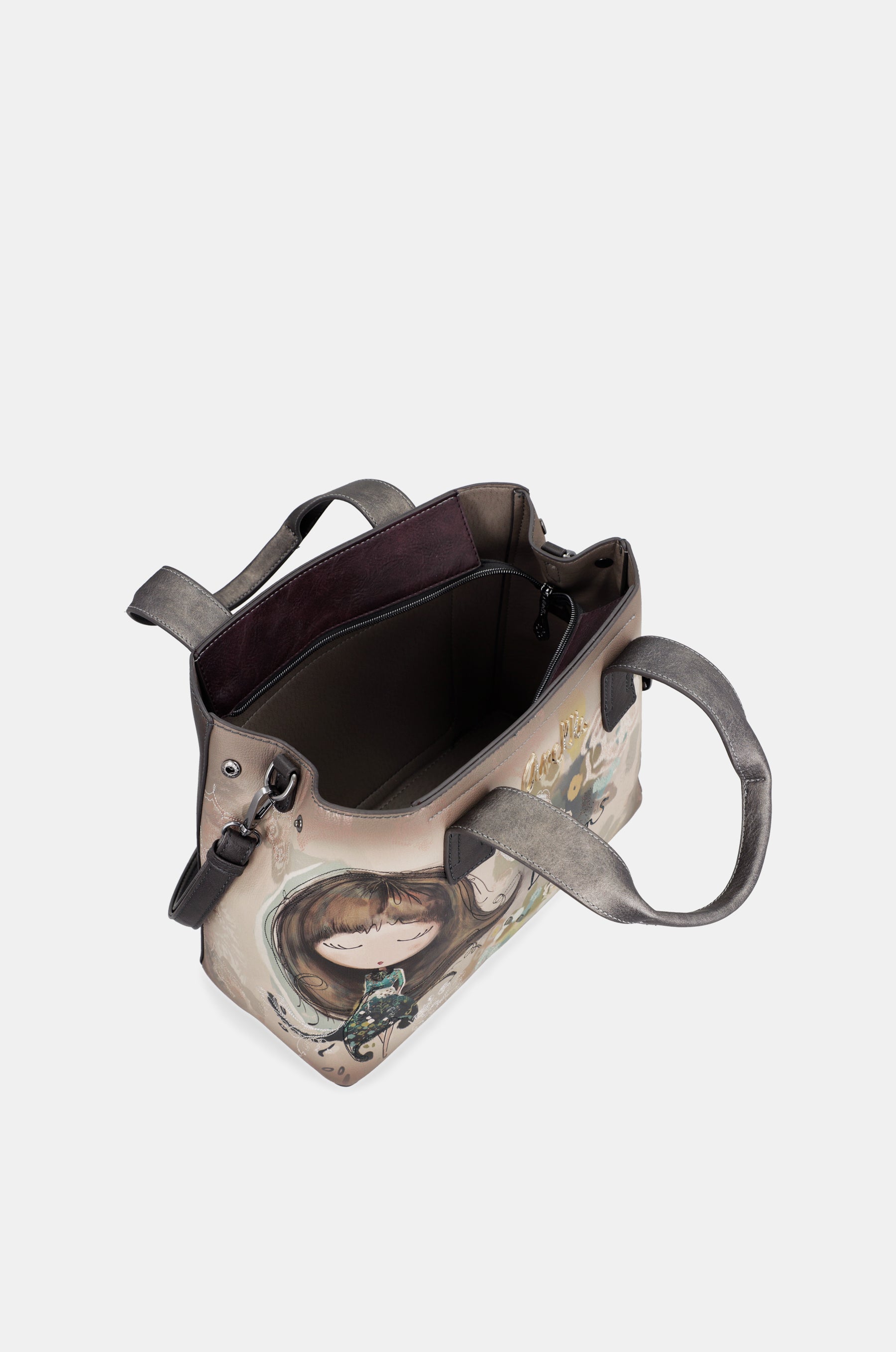 Real handbag with shoulder strap