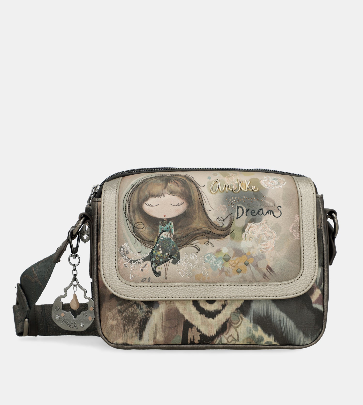 Real oval flap crossbody bag